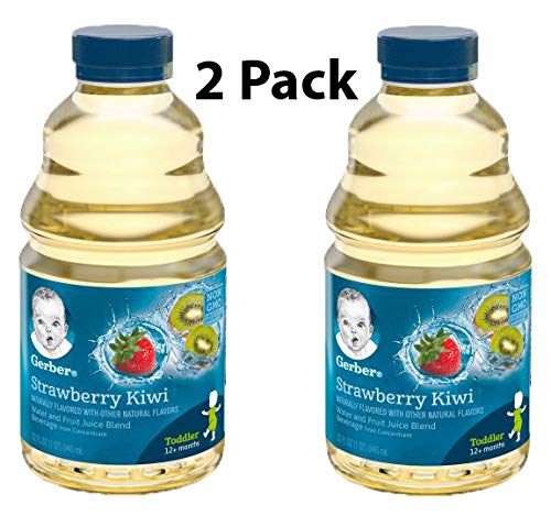 Gerber Water & Fruit Toddler Juice Blend - Strawberry Kiwi Flavor, 32oz Bottles (Pack of 6) | Healthy Hydration for Kids | Perfect for Daycare, Lunchboxes & On-the-Go Snacks