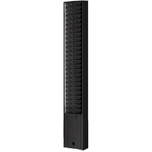 VICS Wall Mounted Time Card Holder - 25 Pocket Black Metal Rack for Employee Time Tracking (Model 179) - Perfect for Offices, Factories & Workplaces
