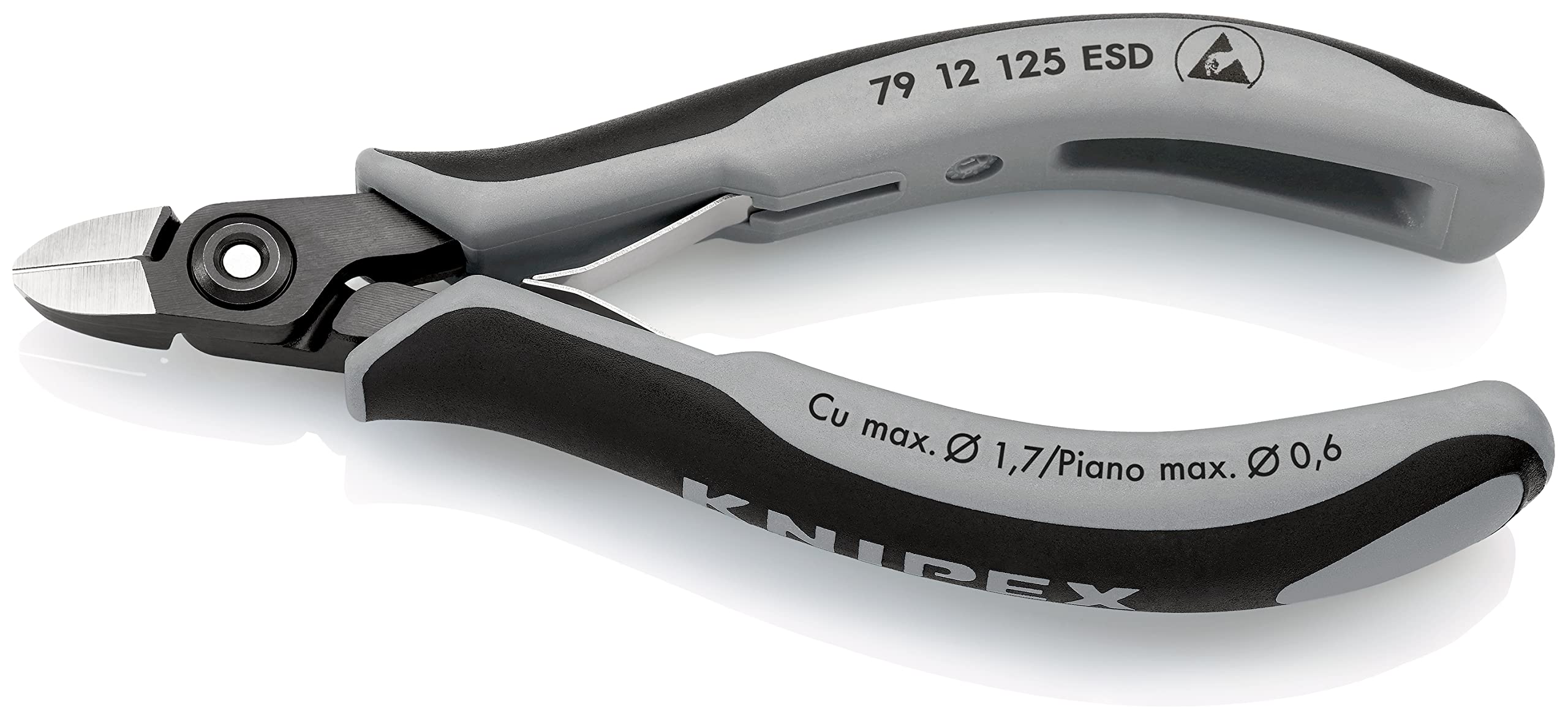 KNIPEX ESD Safe Precision Diagonal Cutters - 7912125ESD Electronics Wire Cutters for Circuit Boards & Sensitive Components | Ideal for Electricians, Technicians & DIY Electronics Projects