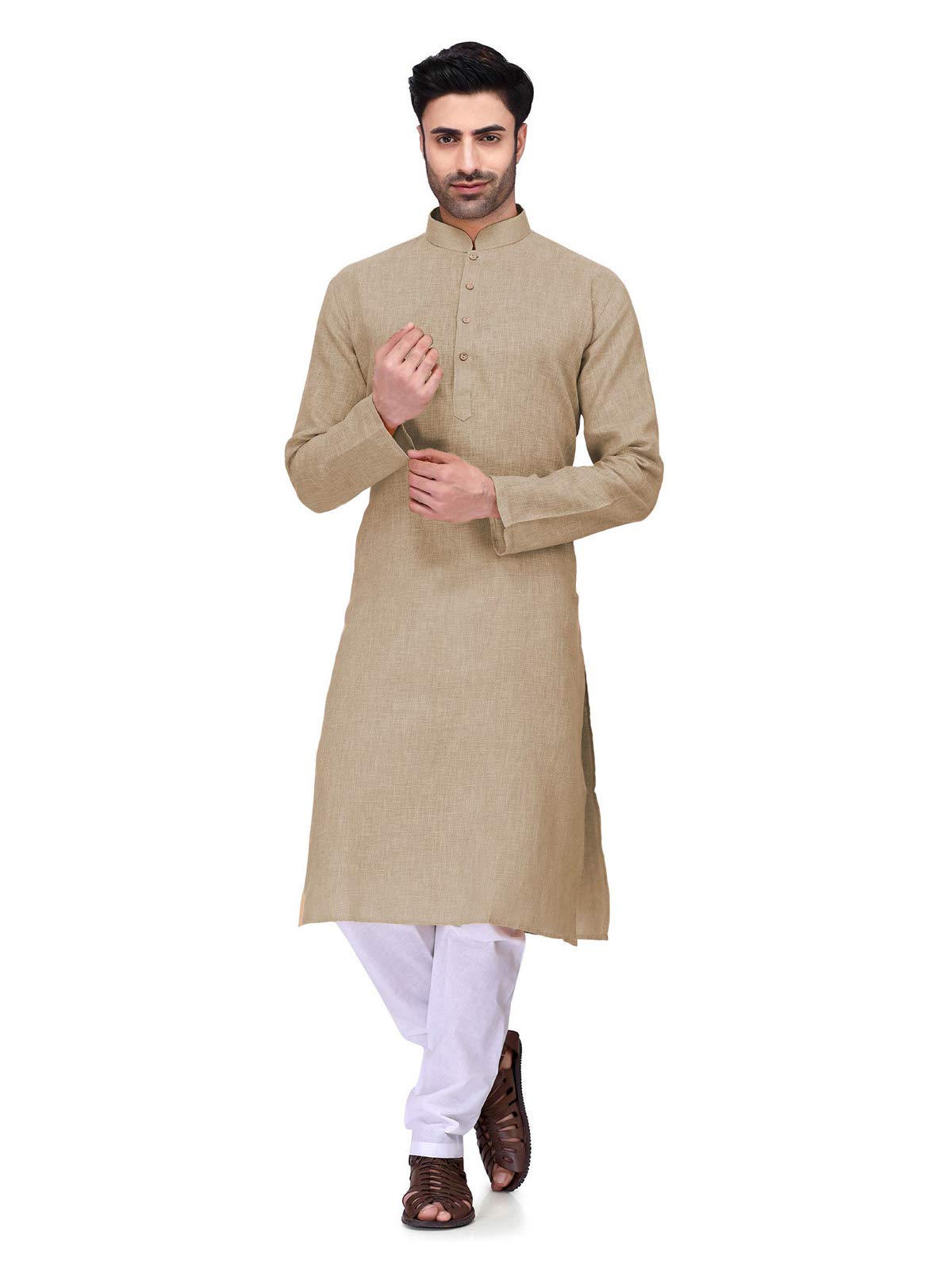Elina Fashion Men's Cotton Kurta Pajama Set - Traditional Indian Tunic Outfit for Festivals, Weddings & Cultural Events