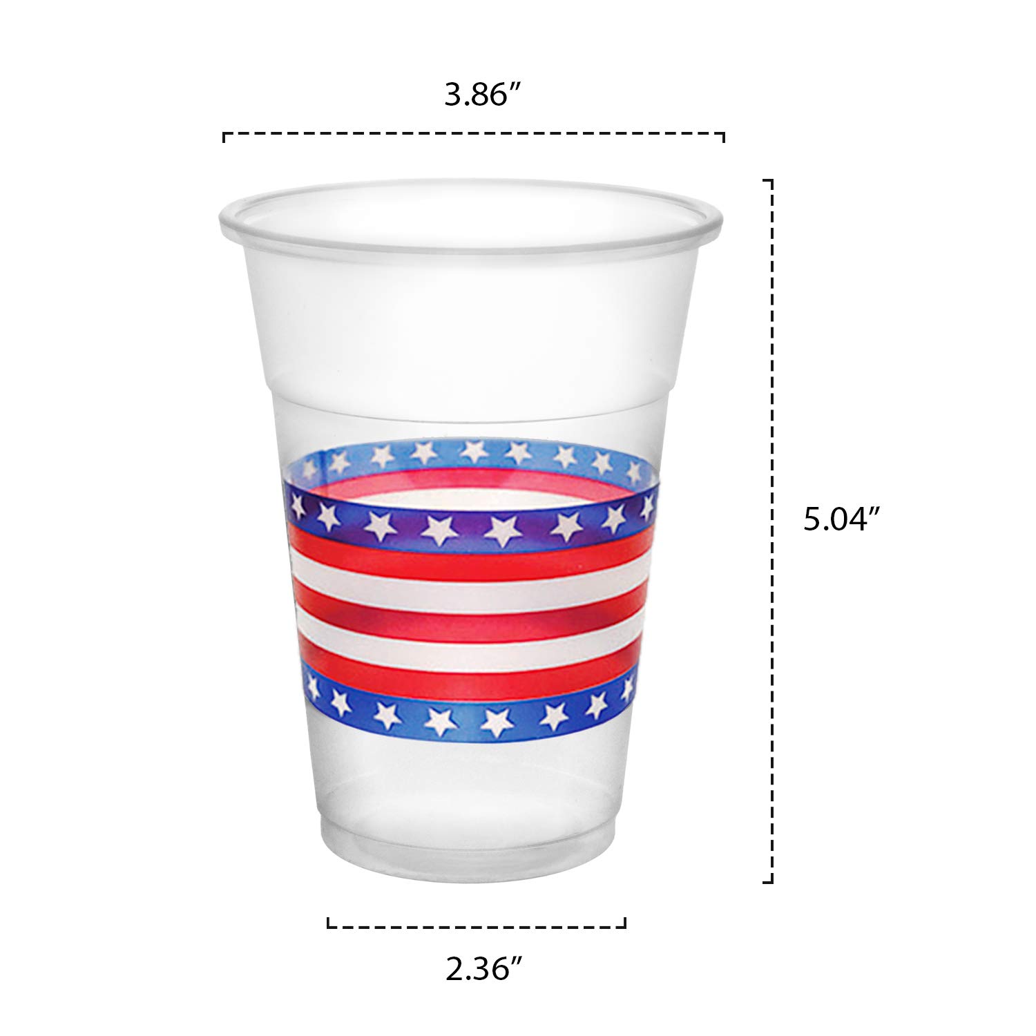 16-Oz Patriotic Stars & Stripes Plastic Party Cups - Bulk Pack of 60 Disposable Drinkware for 4th of July, Memorial Day & Summer BBQs - Perfect for Outdoor Celebrations & Red White Blue Themed Events