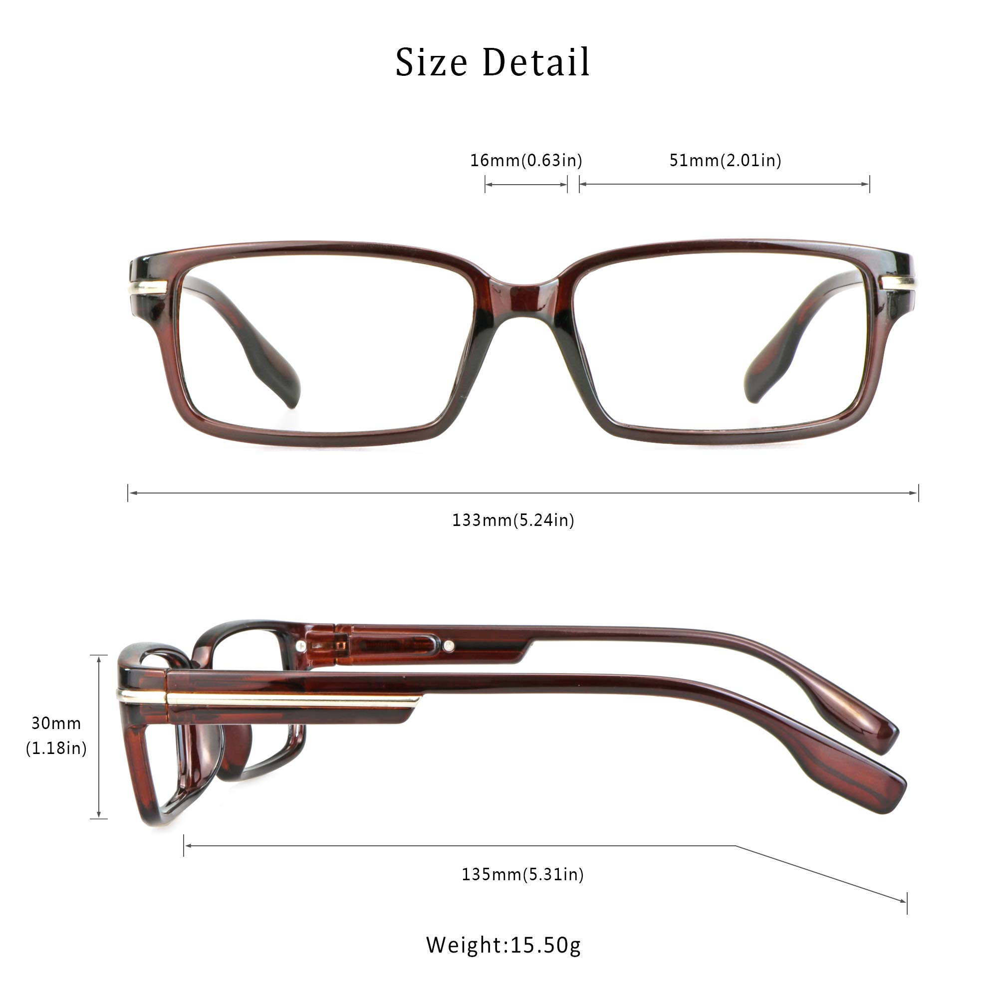 VisionGlobal 4 Pairs Blue Light Blocking Reading Glasses for Women & Men - Anti Eyestrain Computer Glasses with Stylish Rectangle Frame - Perfect for Office Work, Gaming & Screen Time