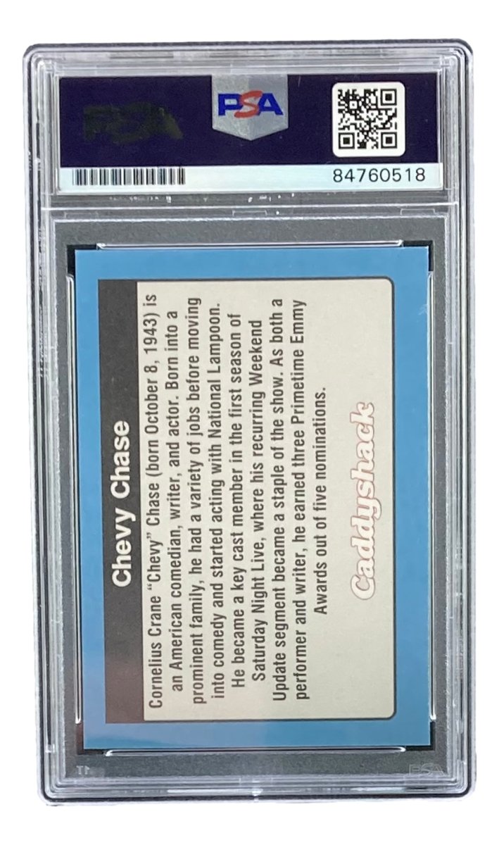 Chevy Chase Signed Caddyshack Ty Webb Trading Card PSA/DNA Gem MT 10 - Authentic Autograph Collectible for Movie Memorabilia Fans & Sports Card Collectors