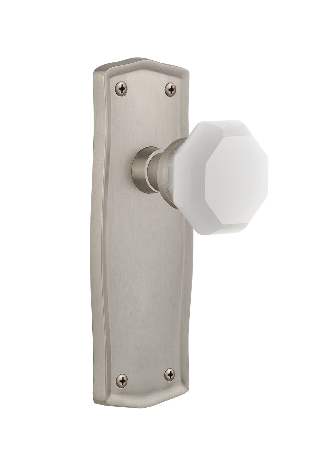 Nostalgic Warehouse 749132 Prairie Plate Waldorf White Milk Glass Cabinet Knob 2.75