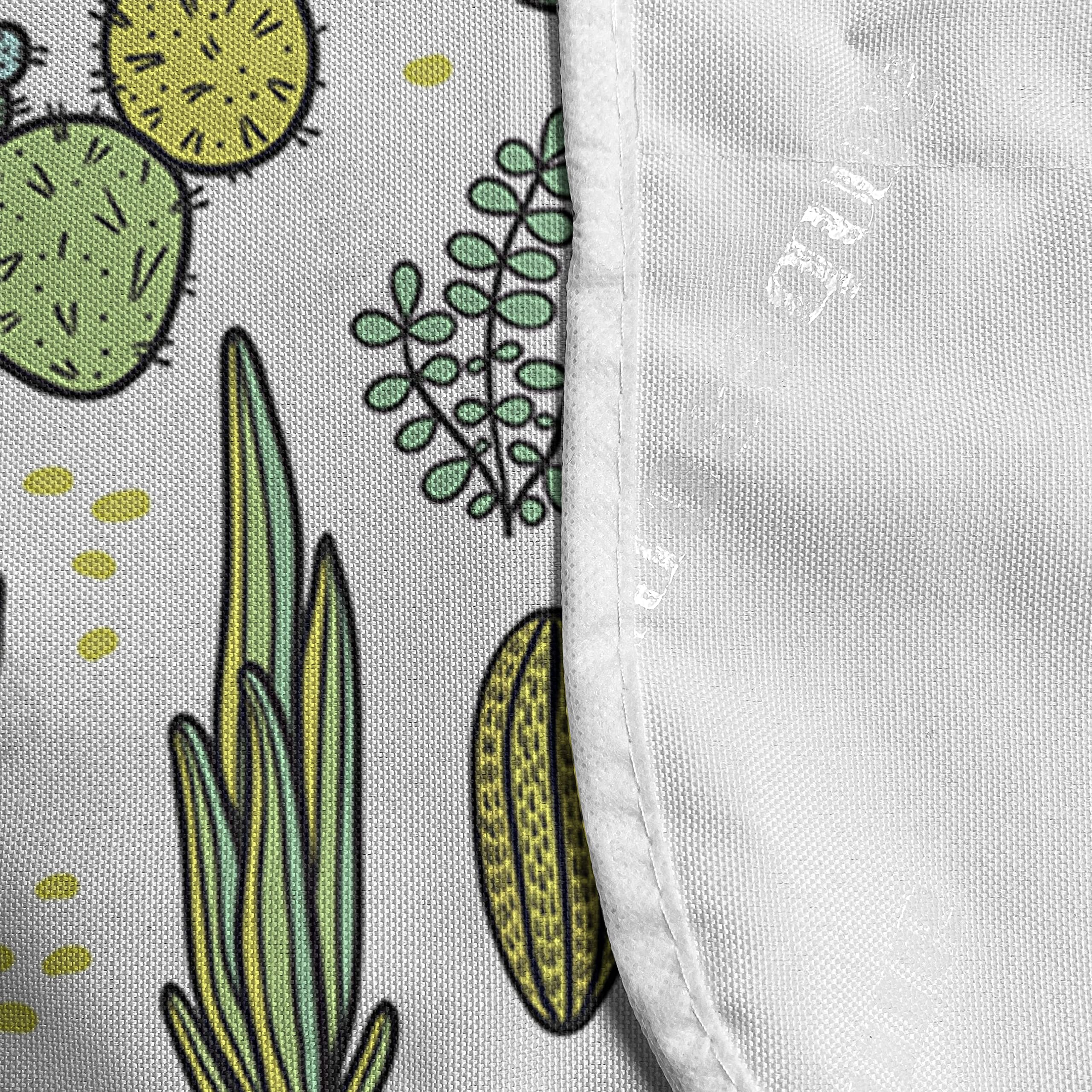 Ambesonne Cactus Microwave Cover - Hand Drawn Botanical Floral Pattern, Water Resistant Kitchen Organizer with Pockets, 36