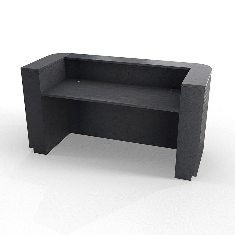 Modern HALO Reception Desk 180cm Black - Premium Office Furniture for Hotels, Corporate Lobbies & Professional Workspaces