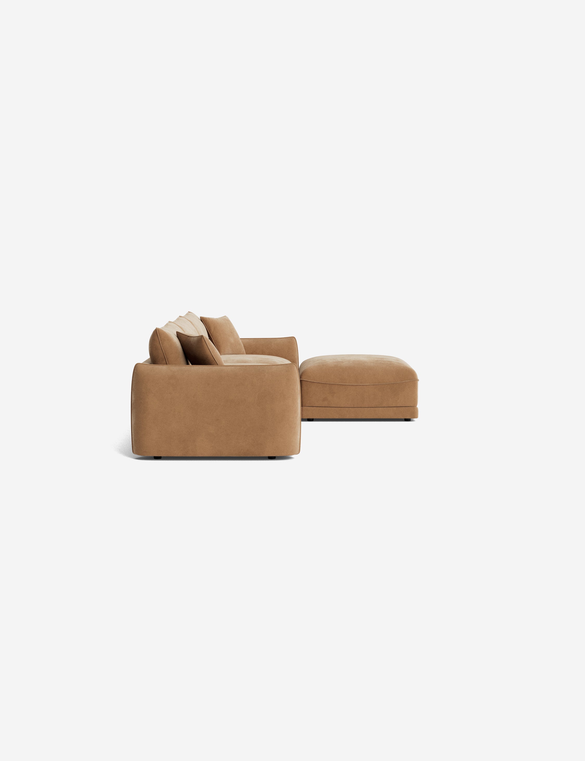 Balmer Sectional Sofa with Ottoman - Modern L-Shaped Couch Set for Living Room, Lounge & Home Theater - Comfortable Fabric Sofa with Chaise & Storage Ottoman