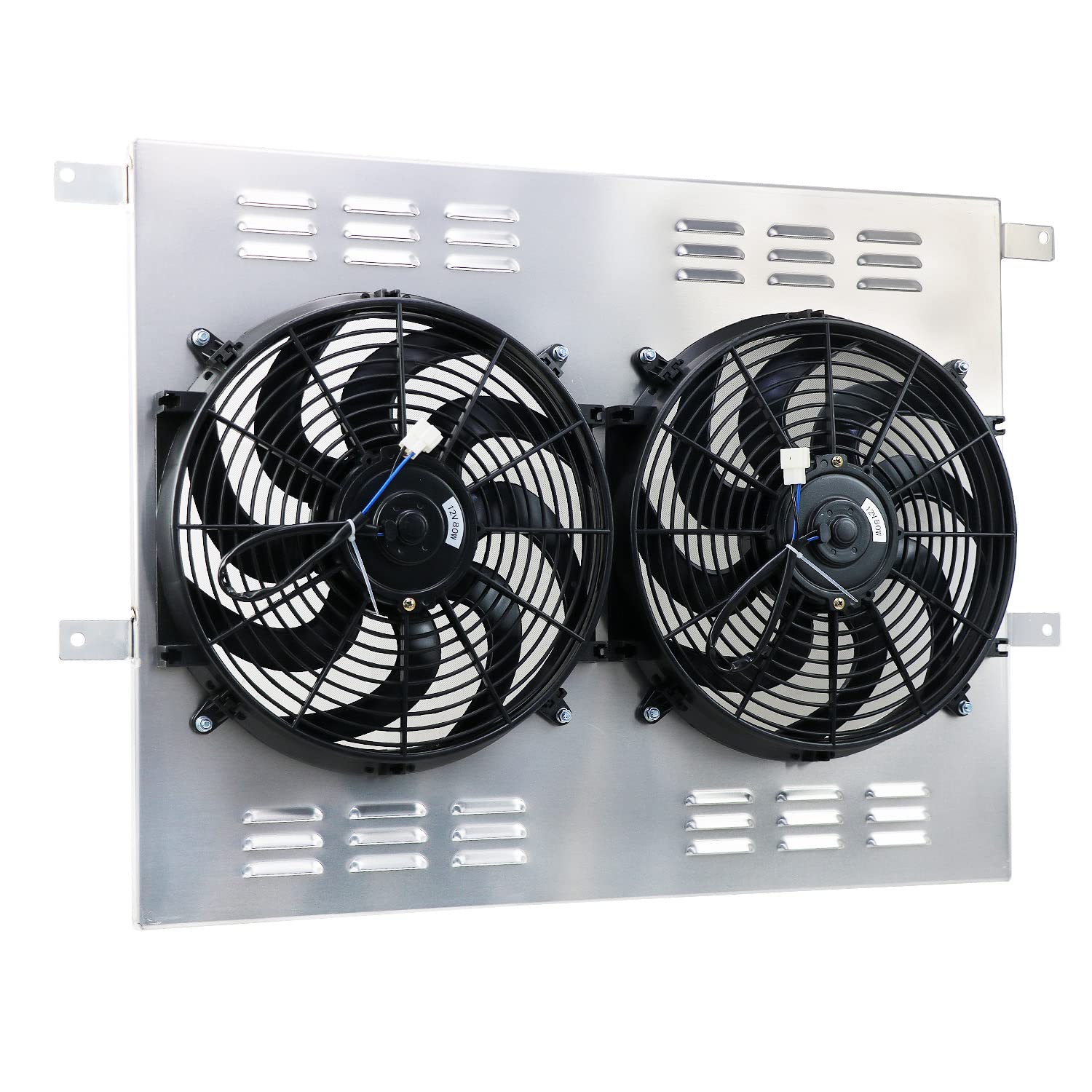 High-Performance Aluminum Radiator Shroud with Electric Fan for 1983-1996 Ford F150 F250 F350 Powerstroke 6.9L 7.3L Diesel Engines - Perfect for Off-Roading & Heavy-Duty Towing