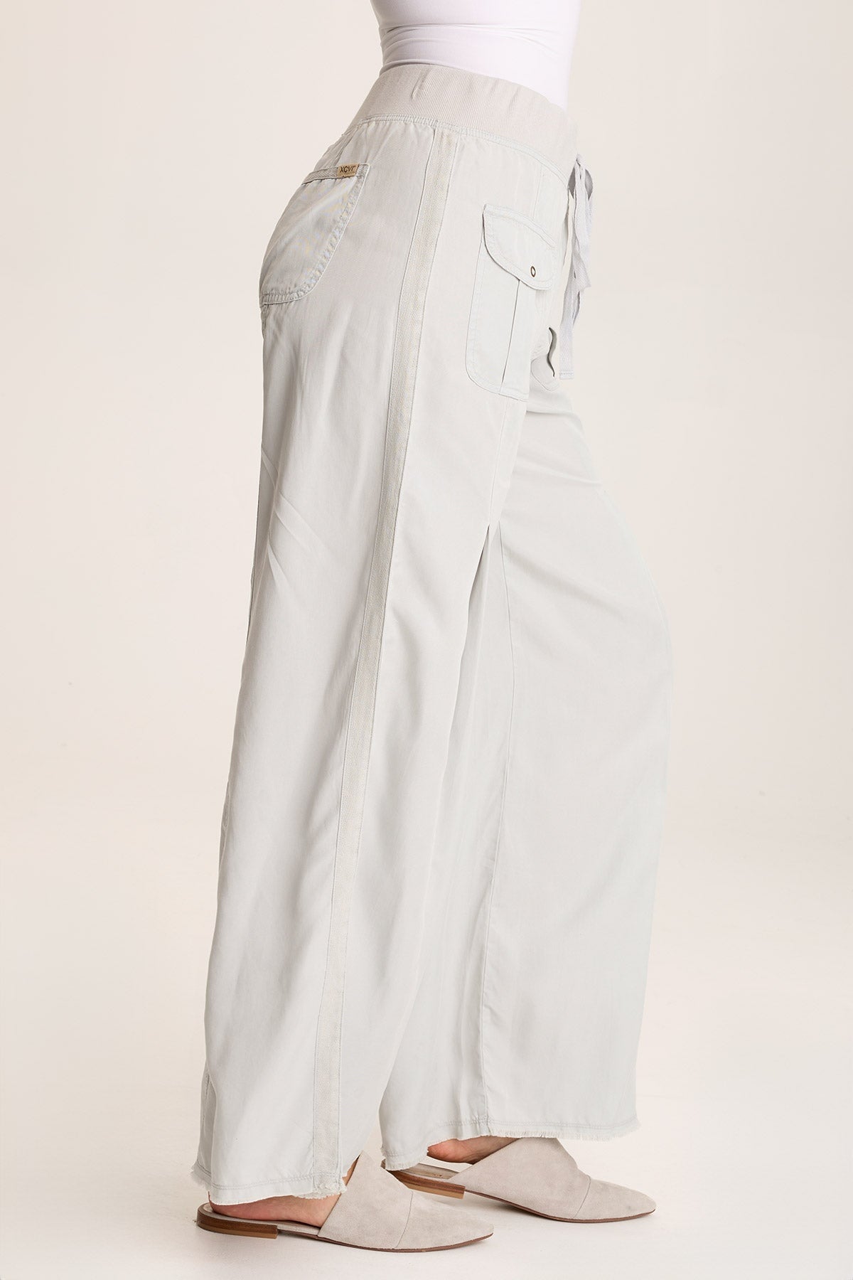 Loen Women's High Waisted Twill Wide Leg Pants - Comfortable Stretch Fabric for Work, Office & Casual Wear