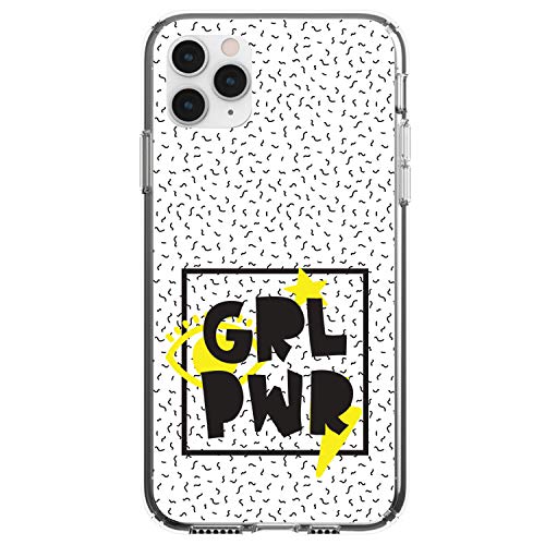 Girl Power - GRL PWR - Yellow & Black Box On Clear Case
