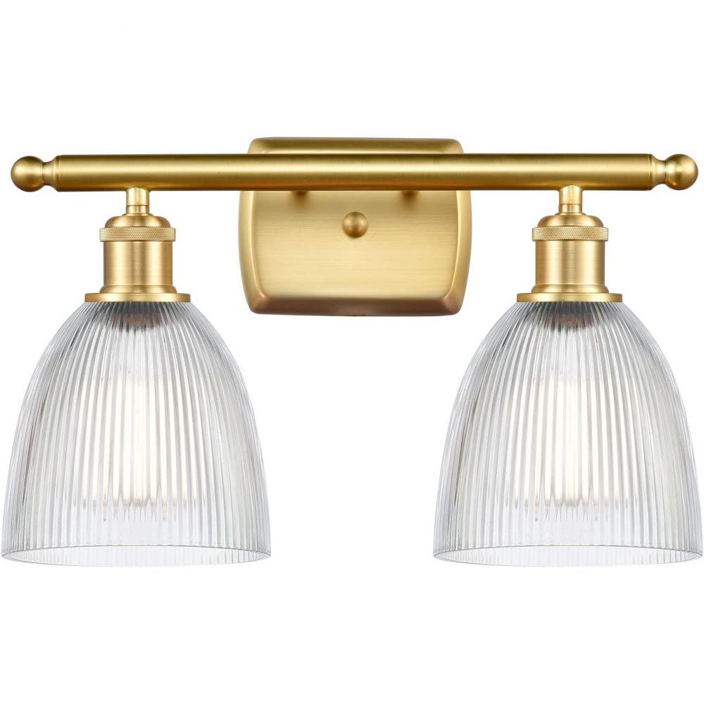INNOVATIONS LIGHTING 516-2W-SG-G382 Castile 2-Light Bathroom Vanity Light Fixture - Modern Sconce for Bathroom Mirror Lighting, Perfect for Powder Room & Dressing Area