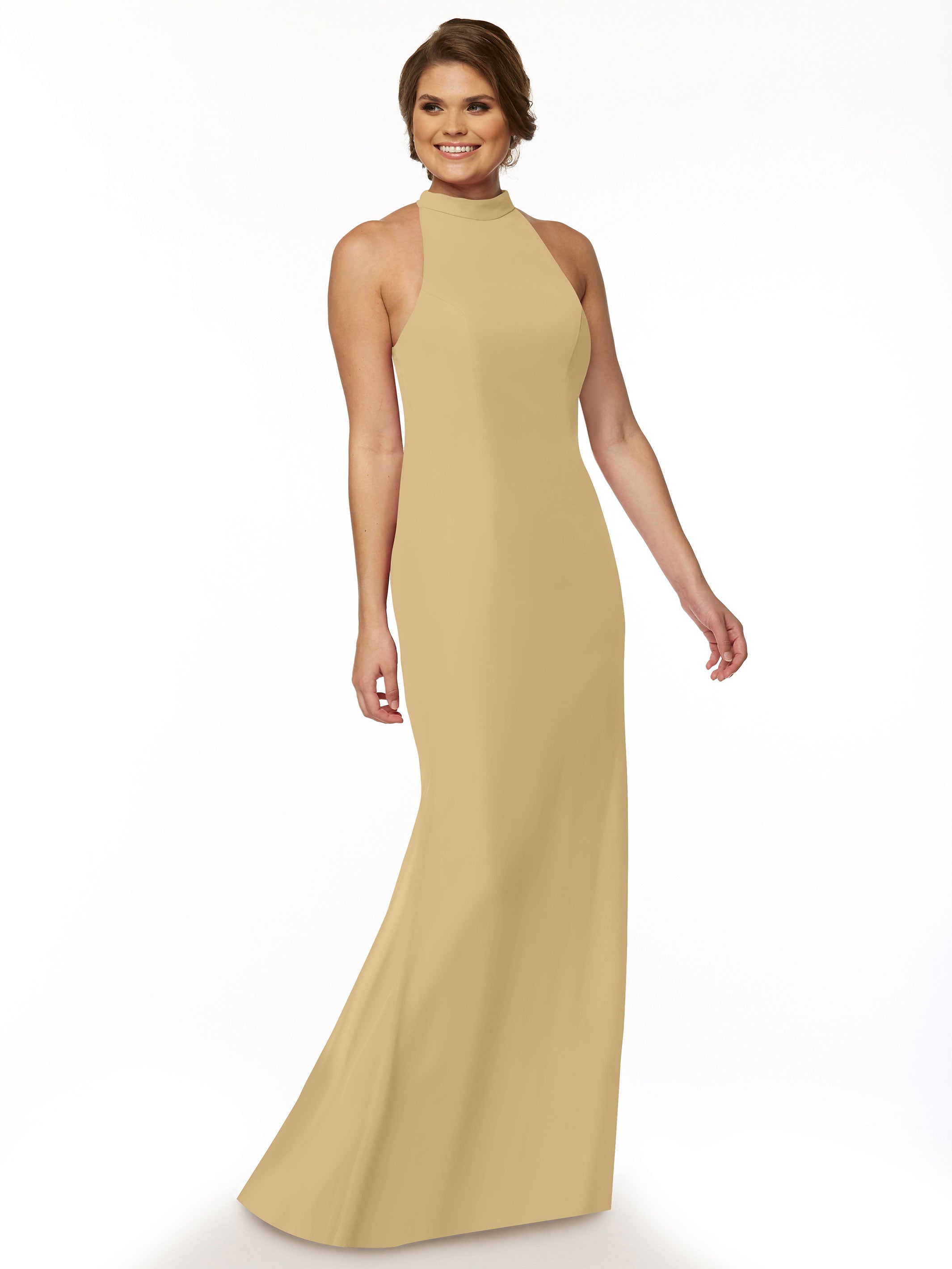 Elegant Mermaid Bridesmaid Dress with Halter Neckline - Perfect for Beach Weddings, Formal Events & Special Occasions