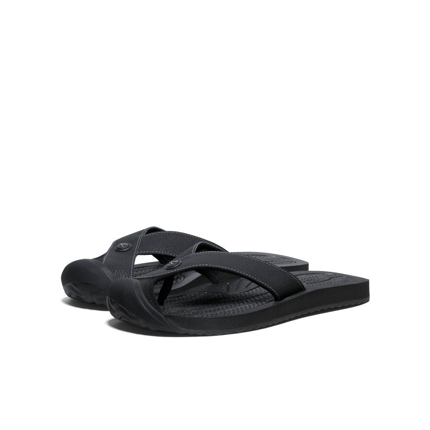 Men's Barbados Flip Flops - Comfortable Beach Sandals for Summer | Black/Steel Grey | Perfect for Pool, Vacation & Casual Wear