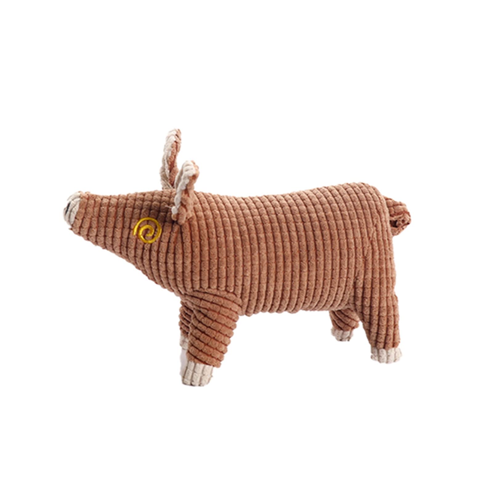 Durable Dog Chew Toys & Squeaky Plush Pig Toy - Bite-Resistant Stuffed Animal for Puppies, Soft Cotton Teething Chew Toy for Small & Medium Dogs (Coffee Color) - Perfect for Playtime, Training & Anxiety Relief