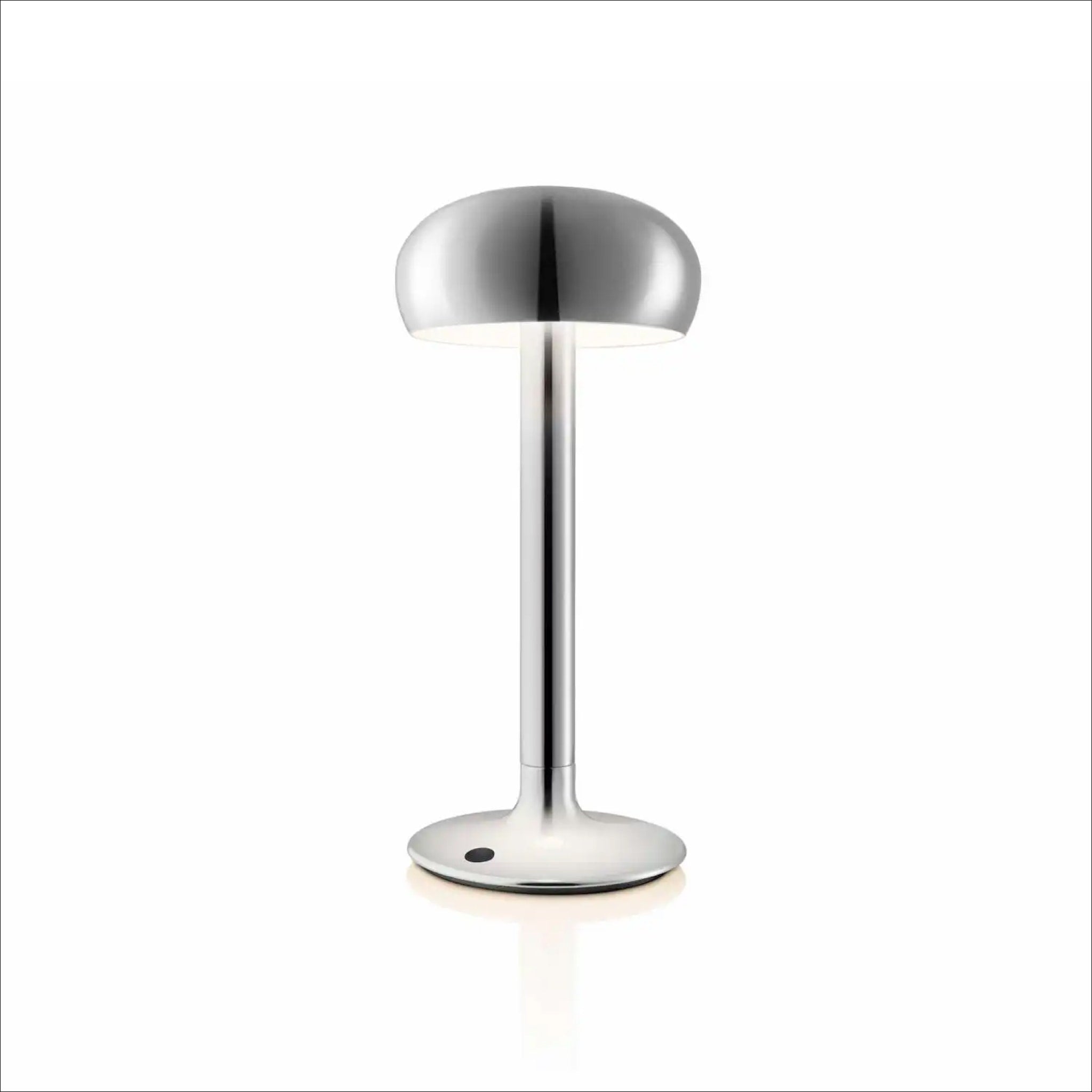 EVA SOLO Emendo Portable Chrome Lamp - Rechargeable LED Table Light for Home, Office, and Outdoor Use - Perfect for Reading, Camping, and Nightstand Decor