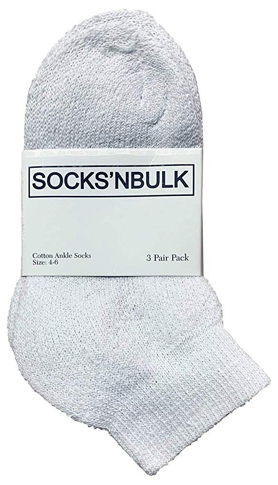 Yacht & Smith Kids Ankle Athletic Sports Socks - Bulk Pack Wholesale (12 Pairs) - Comfortable Non-Slip Socks for Boys & Girls - Perfect for Running, Soccer, Basketball & School Activities