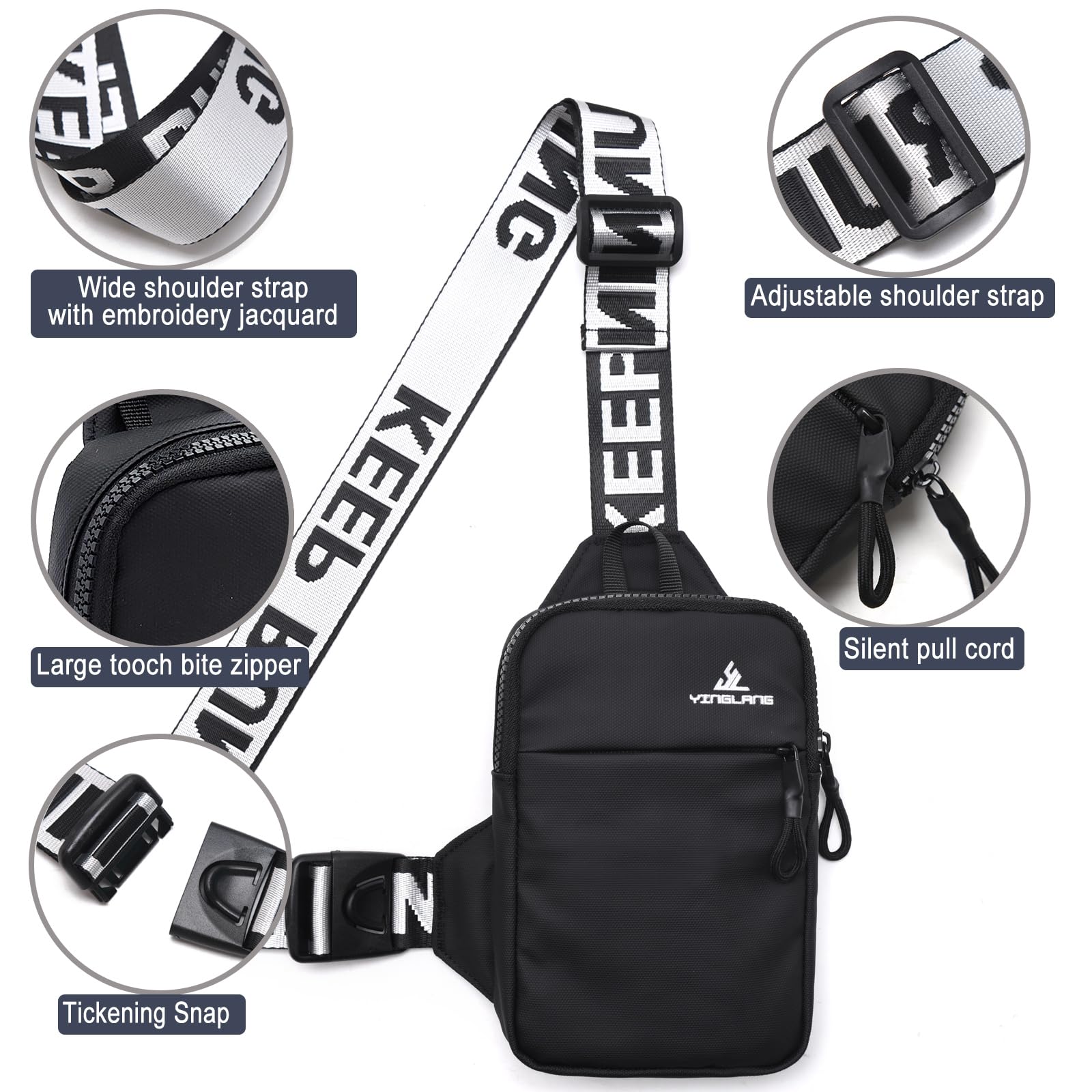 Mini Sling Bag for Women & Men - Small Crossbody Shoulder Backpack with Phone Pocket - Lightweight Casual Chest Bag for Travel, Hiking, Running & Daily Use