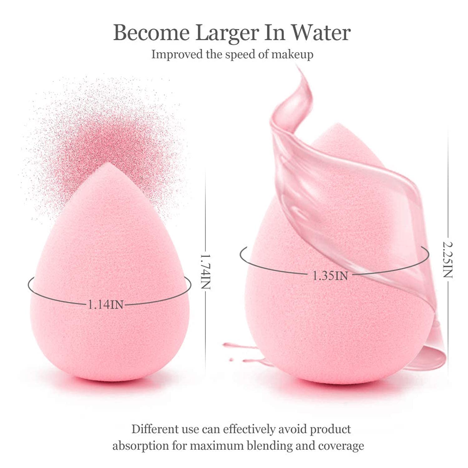 Beauty Blender Makeup Sponge Set - 8 PCS Multi-Shape Foundation Sponges for Liquid, Powder & Cream (Dry & Wet Use) with Gift Box - Perfect for Professional Makeup Application & Travel Beauty Essentials