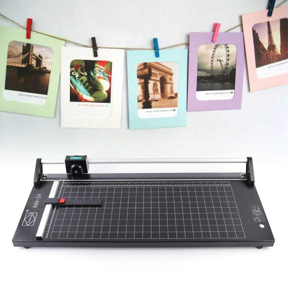 24/36 Inch Manual Rotary Paper Trimmer - Precision Photo Paper Cutter for Film, Hot/Cold Paper, Art Paper - Sharp Office Supply Tool for Scrapbooking, Photo Albums & Craft Projects (24 Inch)