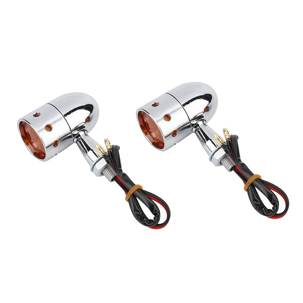 ZCLCSS Retro Bullet Style Motorcycle LED Turn Signal Lights - Bright Amber Indicator Lamps for Harley, Cruiser & Vintage Bikes - Daytime & Night Riding Safety Accessories