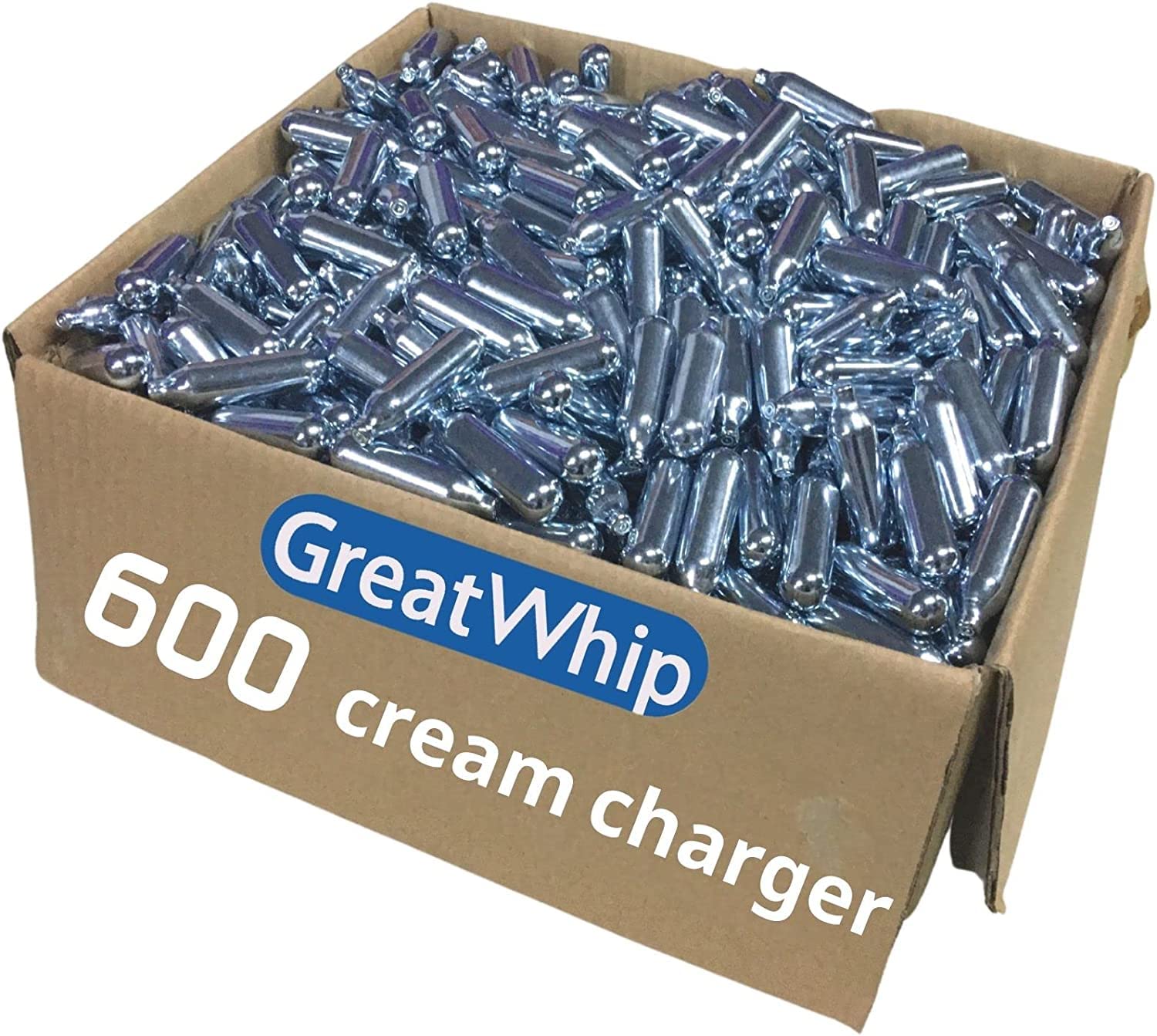 GreatWhip Whipped Cream Chargers 600 Count - Original Flavor - Bulk Whipped Cream Dispenser Canisters - Perfect for Coffee Shops, Desserts & Home Baking