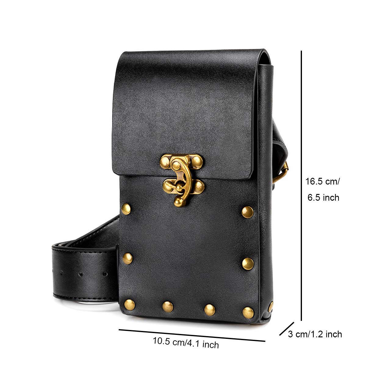Vintage Women's Crossbody Bag - Retro Mini Waist Pack Purse for Ladies (Black) | Perfect for Travel, Concerts & Everyday Use