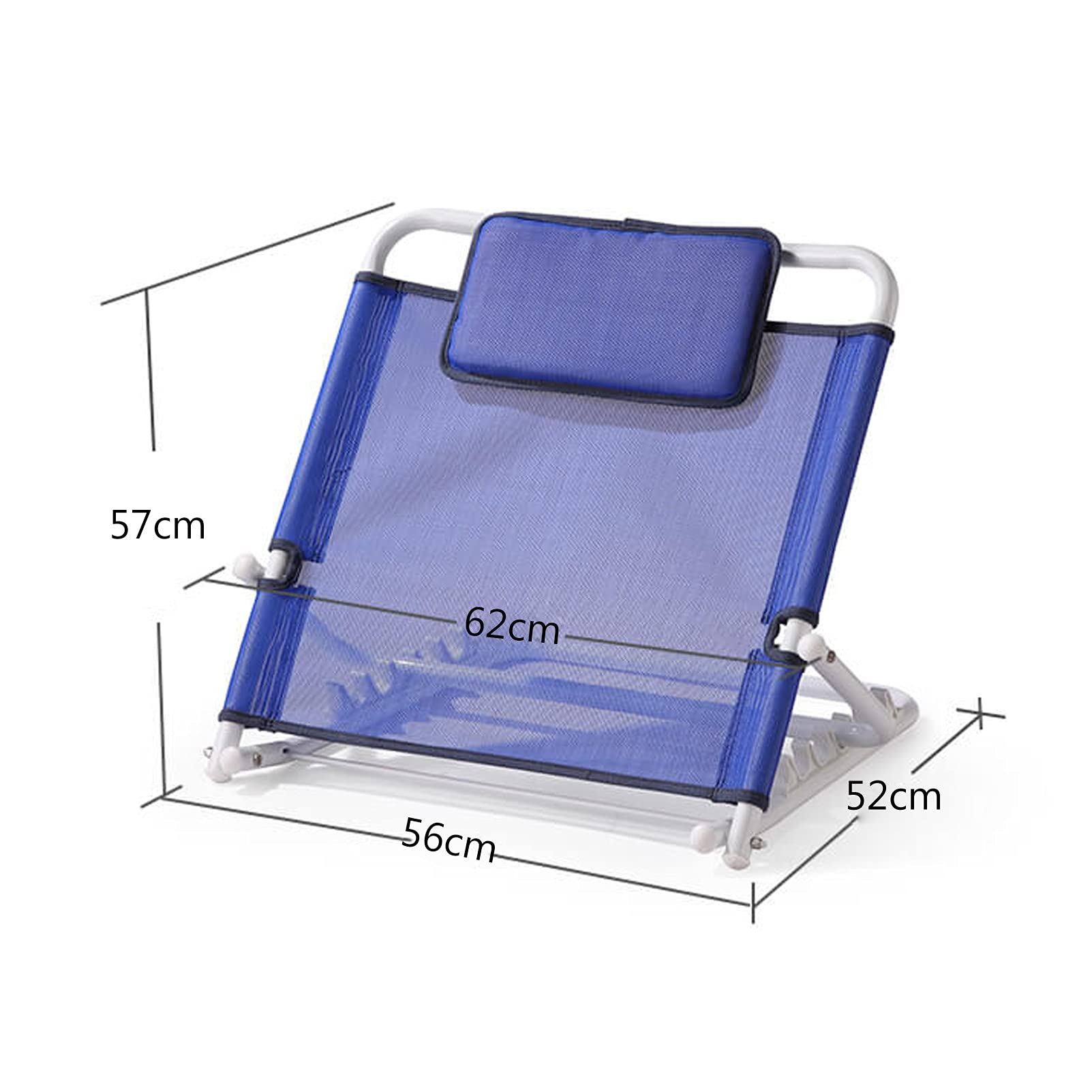 Adjustable Padded Lightweight Back Rest for Beach, Travel, Lounge & Camping - Breathable Fabric Sit-Up Support for Beds (Blue) - Perfect for Relaxing, Reading & Outdoor Activities