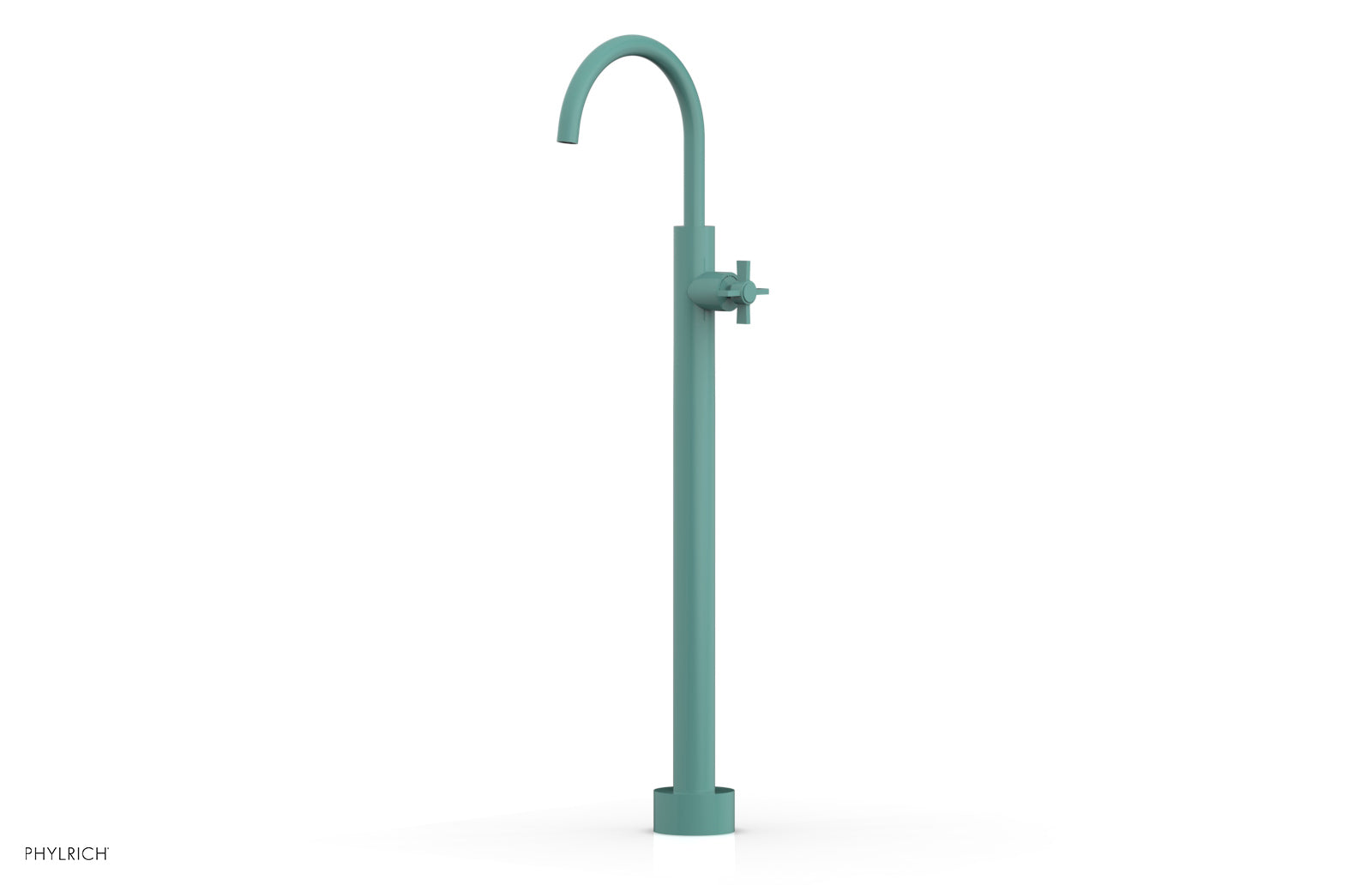 BASIC Tall Floor Mount Tub Filler with Cross Handle - D132 44 02 - Perfect for Modern Bathroom Renovations and Spa-Like Showers