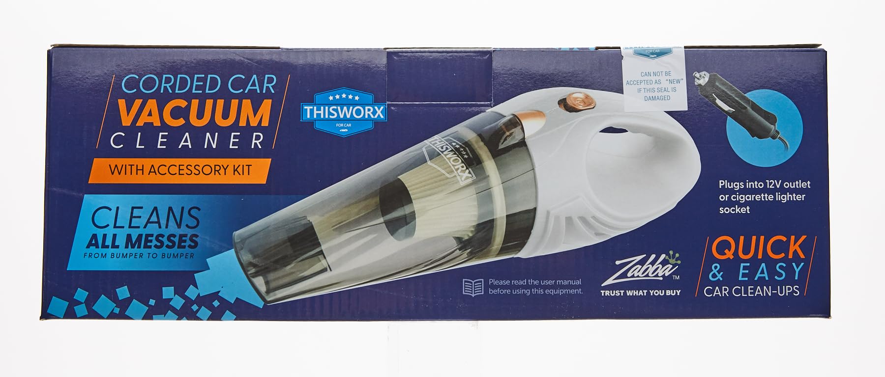ThisWorx Portable Car Vacuum Cleaner - 16ft Cord & Attachments for Cars, RVs, Boats | Travel & Home Use