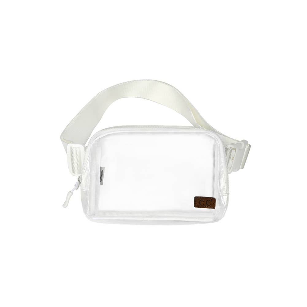 C.C Clear Stadium Belt Bag - Waterproof Waist Pack for Running, Hiking, Concerts & Travel - Hands-Free Fanny Pack with Adjustable Strap for Men & Women