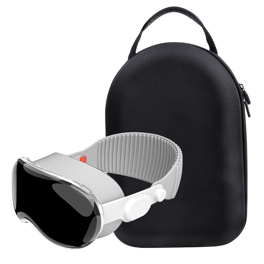 Hard Travel Case for Vision Pro VR Gaming Headset - Shockproof EVA Storage Bag with Carrying Handle - Protective Hard Shell for VR Headset & Game Controllers - Perfect for Travel, Storage & Gaming Sessions