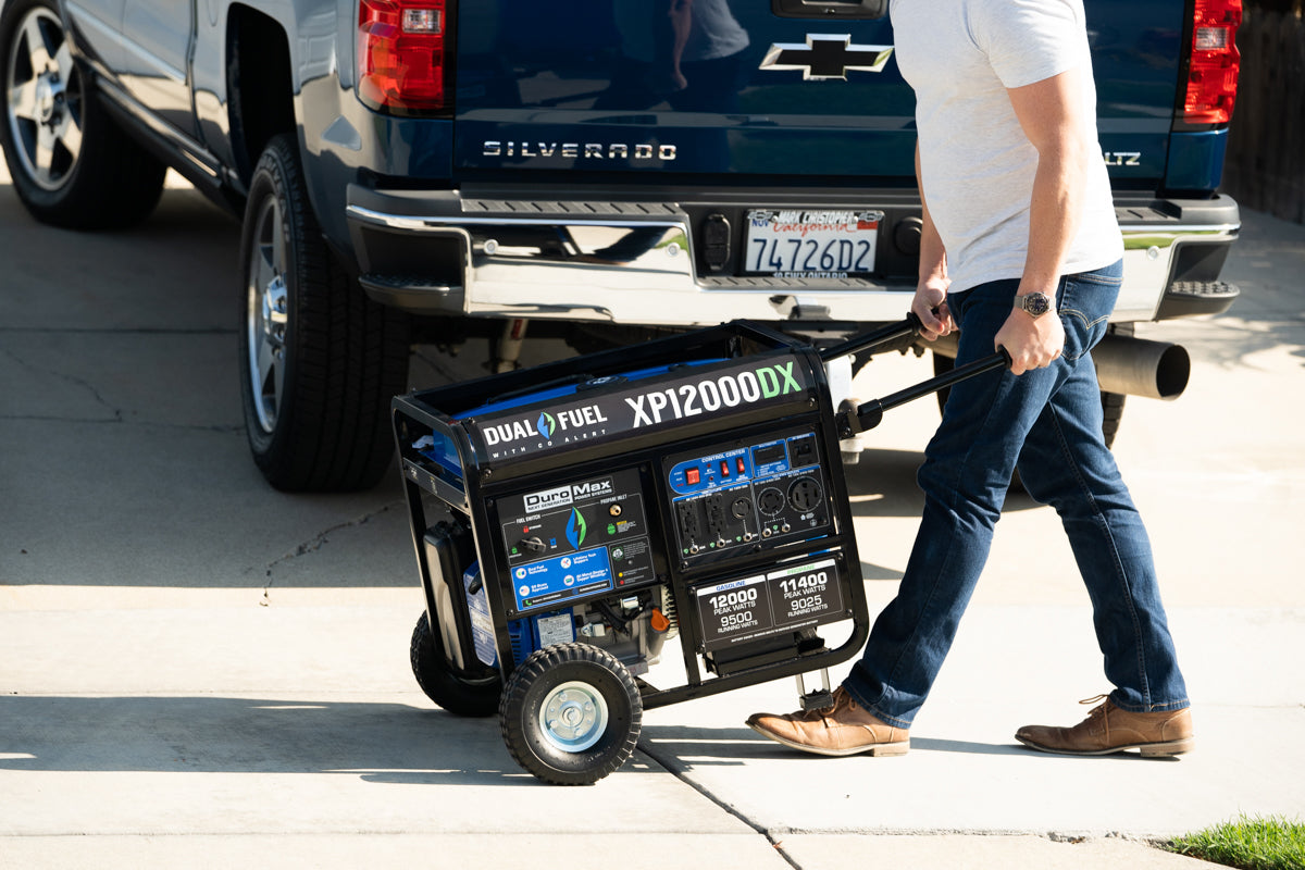12,000W Dual Fuel Portable Generator with CO Alert - Reliable Backup Power for Home, Camping & Emergency Use