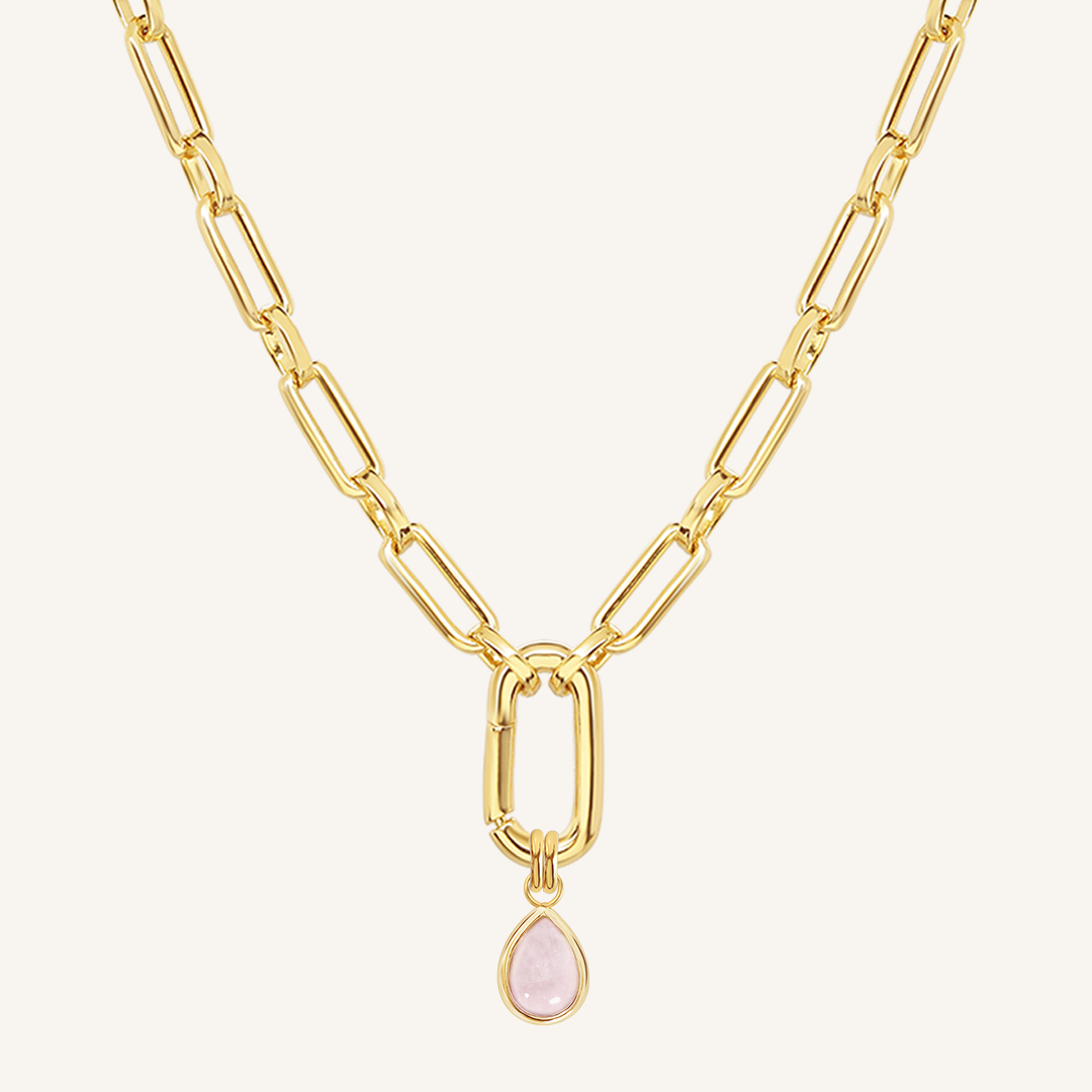 Rose Quartz Trove Charm Necklace - Healing Crystal Jewelry for Women, Dainty Pendant with 925 Sterling Silver Chain - Perfect for Meditation, Yoga & Spiritual Gifts