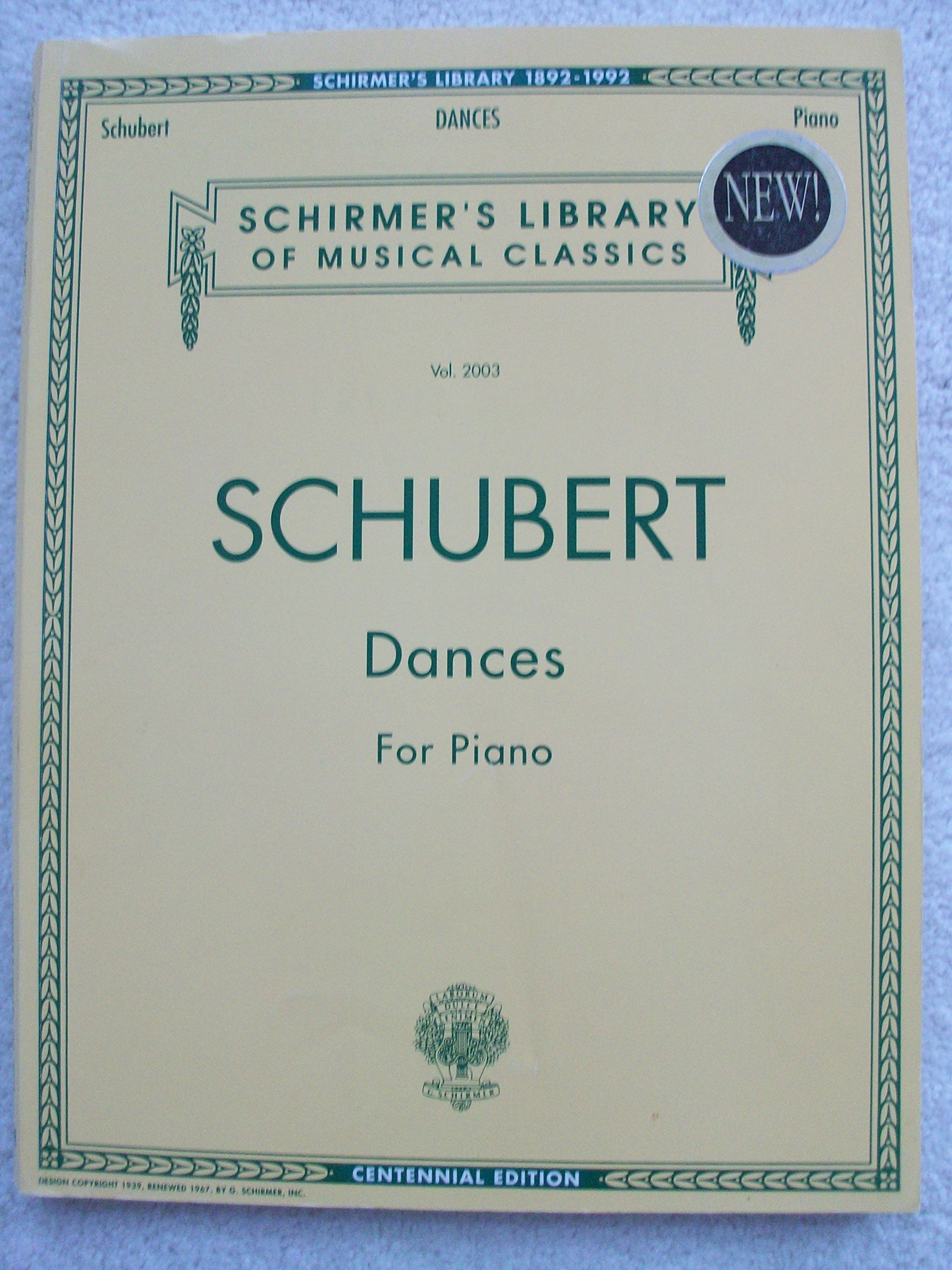 Schirmer Library of Classics Volume 2003 Piano Solo Sheet Music - Dances for Piano (Schirmer's Library of Musical Classics) - Perfect for Piano Recitals, Music Lessons & Home Practice