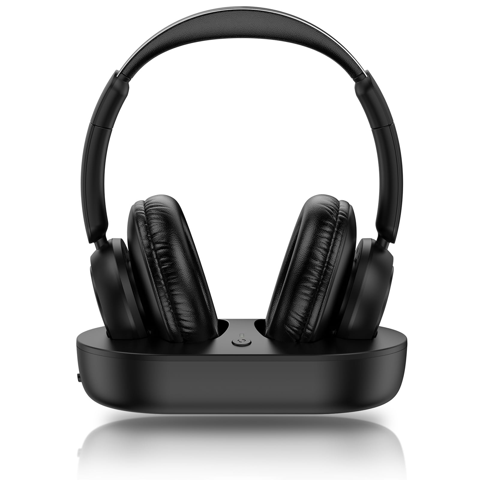 ROSIDA Wireless TV Headphones for Seniors - Bluetooth Over-Ear Headphones with Transmitter & Charging Base, No Audio Delay, Perfect for Watching TV, Ideal Gift for Elderly Parents (Iron Black) - Enjoy Comfortable TV Viewing at Home or in Nursing Homes