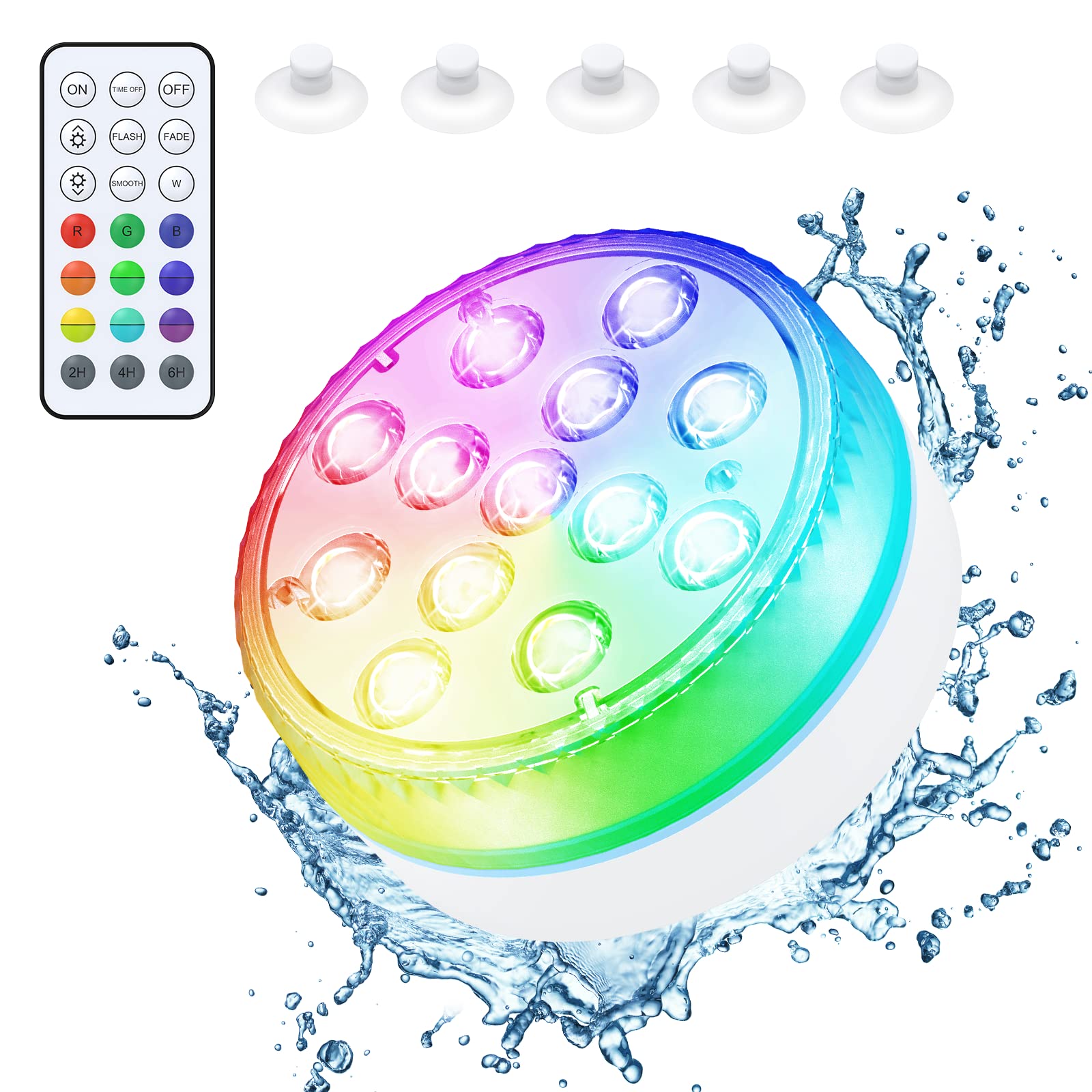 Submersible LED Pool Lights 4 Pack - Waterproof Halloween Pumpkin Lights with RF Remote, 16 Colors, Battery Operated & Magnetic for Pool Decor - Perfect for Halloween Decorations, Backyard Parties & Nighttime Swimming