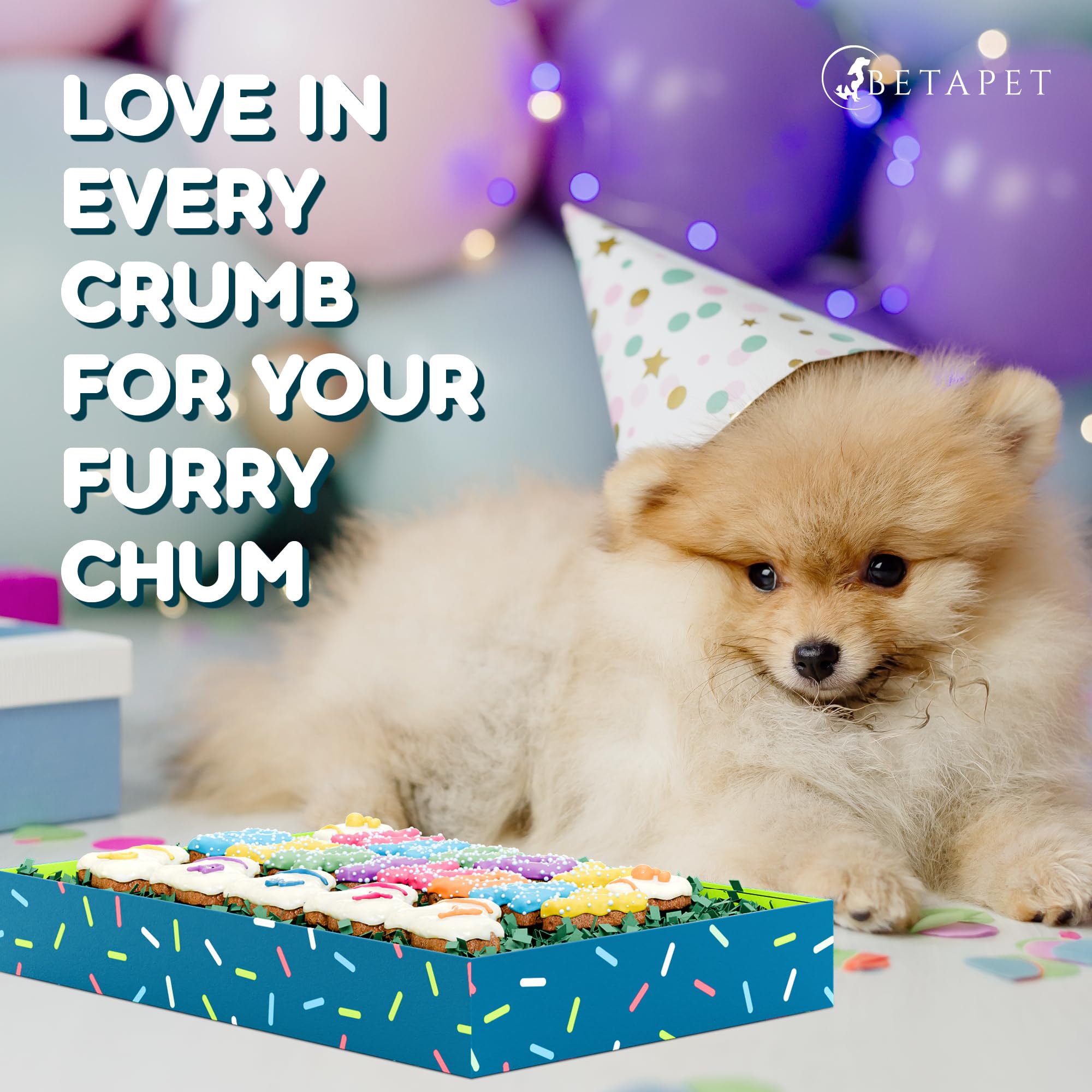 Healthy Dog Birthday Cookies - All-Natural Treats for Puppies & Adult Dogs - Human-Grade Ingredients - Happy Birthday Gift for Boy or Girl Dogs - Fresh Baked in USA - Perfect for Birthday Parties, Training Rewards & Special Occasions