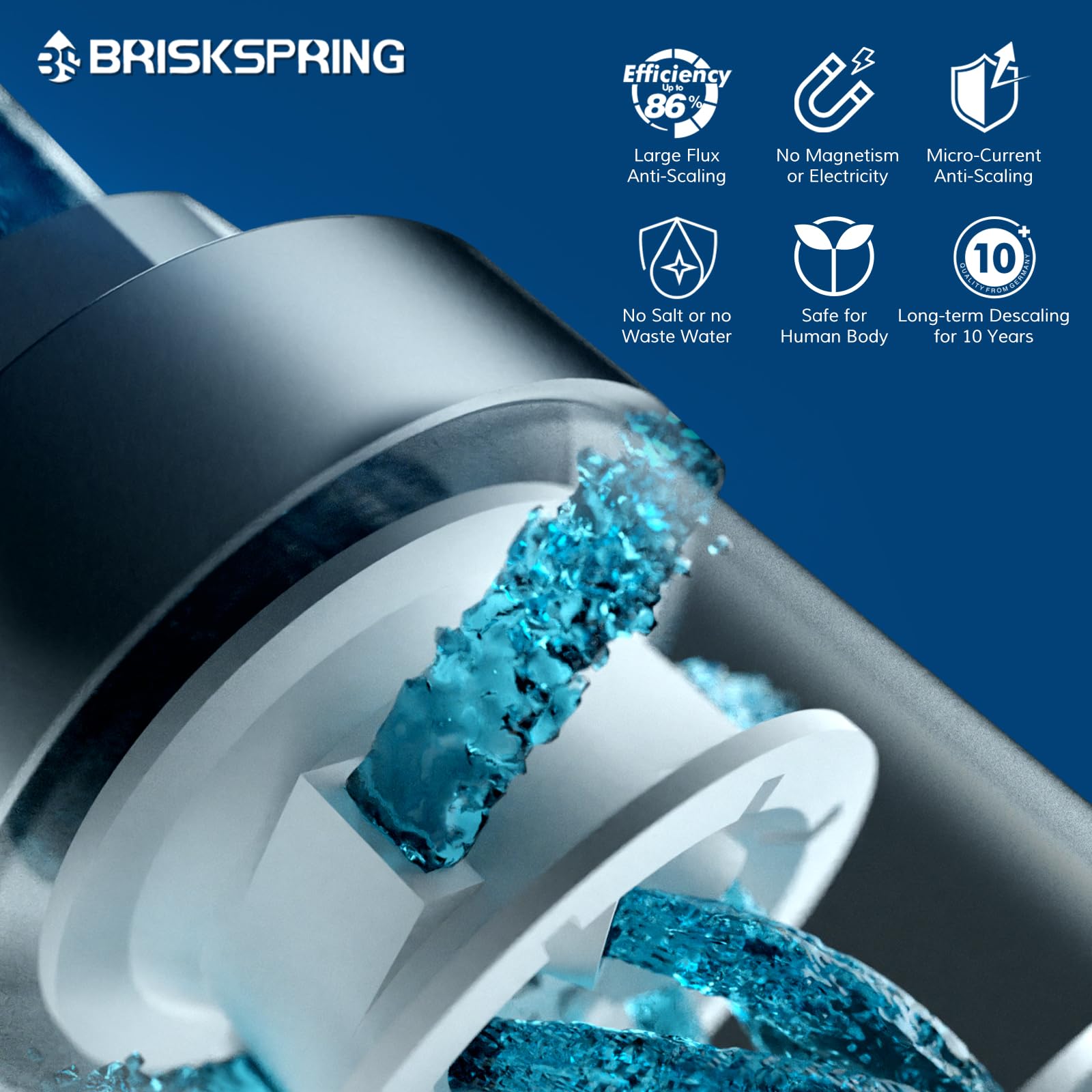Salt-Free Whole House Water Descaler System - ¾-Inch NPT Water Softener for Water Heaters, Smart Toilets & Boilers | Prevents Scale Buildup | 10-Year Durability | Ideal for Homes, Apartments & Commercial Buildings