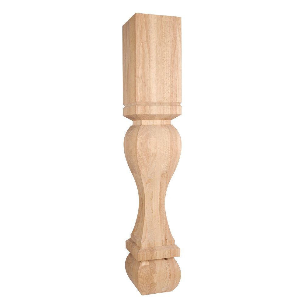 Solid Wood Square Island Post - Rubberwood Home Decor for Kitchen & Dining Room | Durable & Stylish Kitchen Island Legs for Countertops & Bar Tables