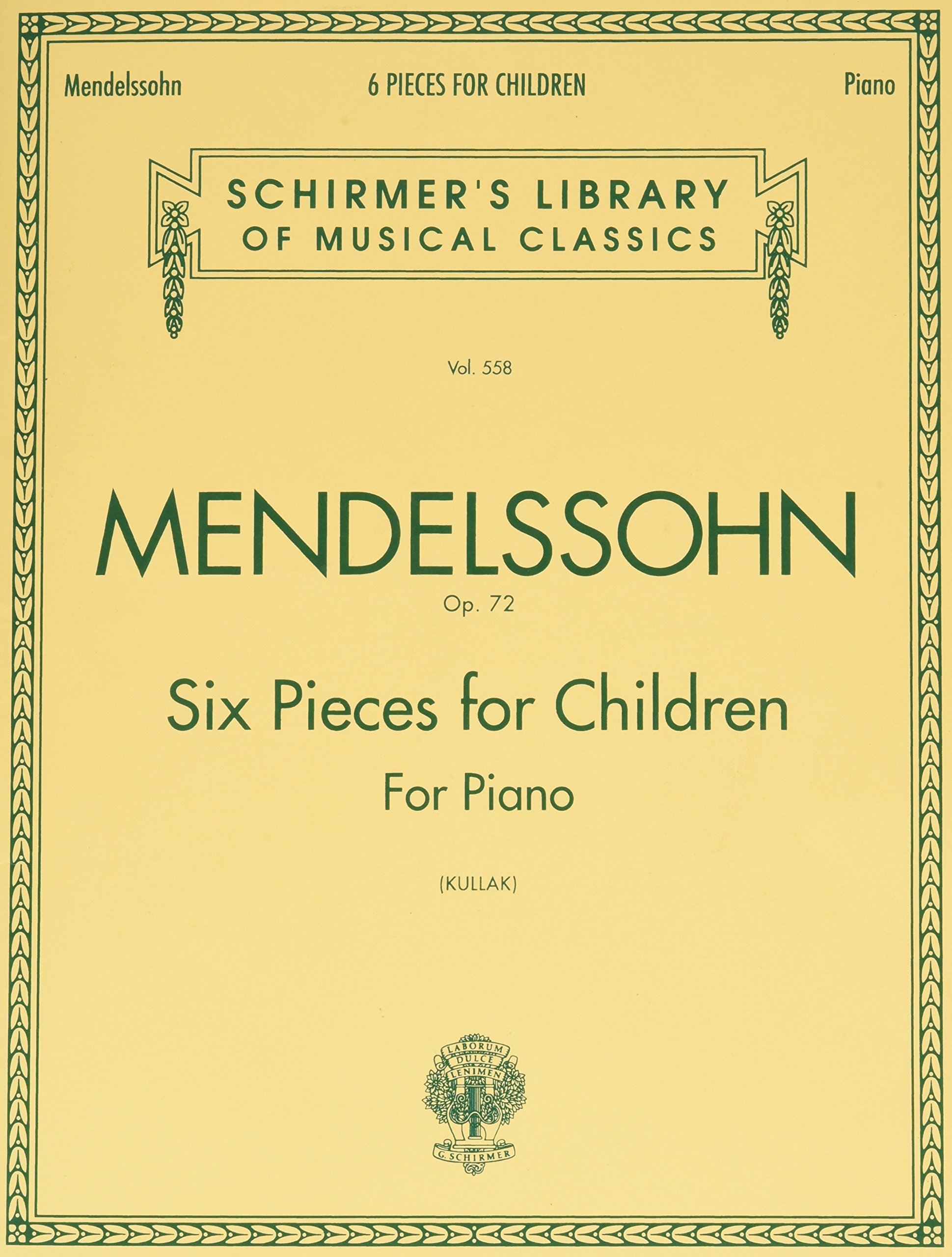 6 Pieces for Children, Op. 72: Schirmer Library of Classics Vol. 558 Piano Sheet Music - Perfect for Young Pianists & Music Lessons