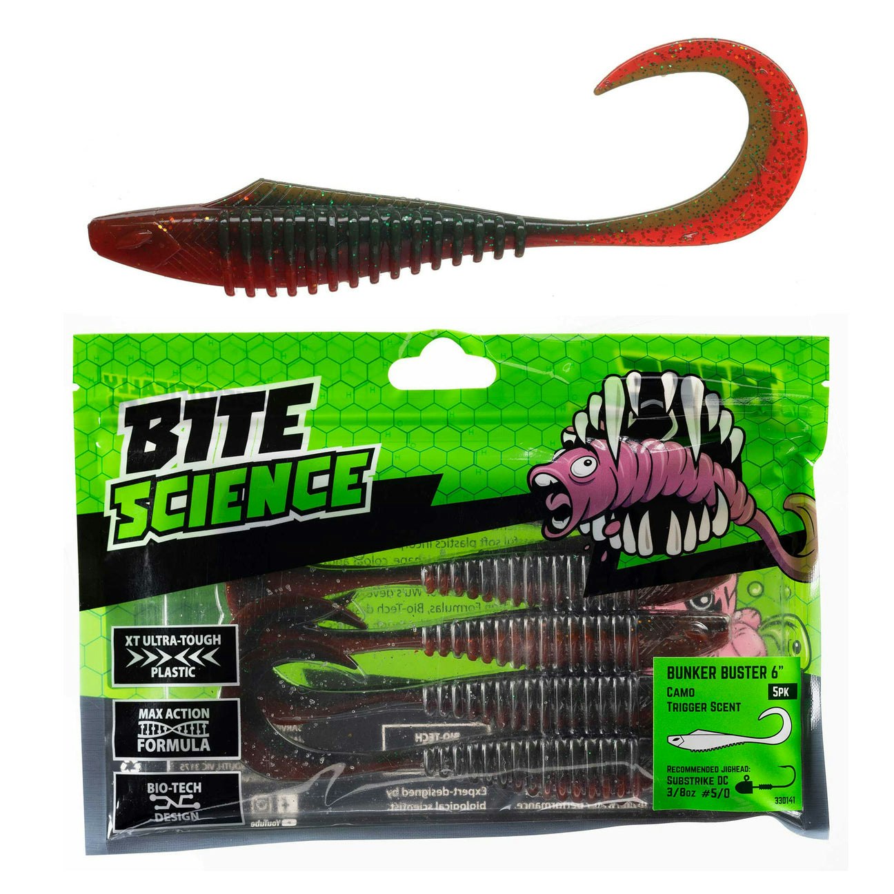 Bite Science Bunker Buster Fishing Lures - Premium Saltwater & Freshwater Bass Lures for Professional Anglers - Perfect for Deep Sea Fishing, Surf Casting, and Tournament Bass Fishing