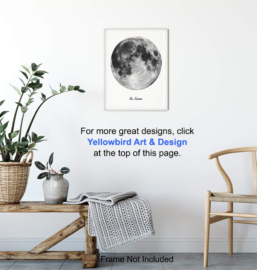 La Luna - Full Moon Wall Decor - Celestial Astronomy Art - Unique Lunar Photo Print - Perfect for Home, Office & Astronomy Gifts - Moon Phase Wall Art for Bedroom, Living Room & Nursery Decor