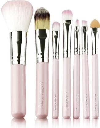 Premium Hello Kitty Makeup Brush Set of 7 with Mini Travel Case - Soft Synthetic Bristles for Foundation, Blush & Eyeshadow - Perfect Gift for Makeup Lovers & Kawaii Fans (Home Use, Travel, Cosplay)