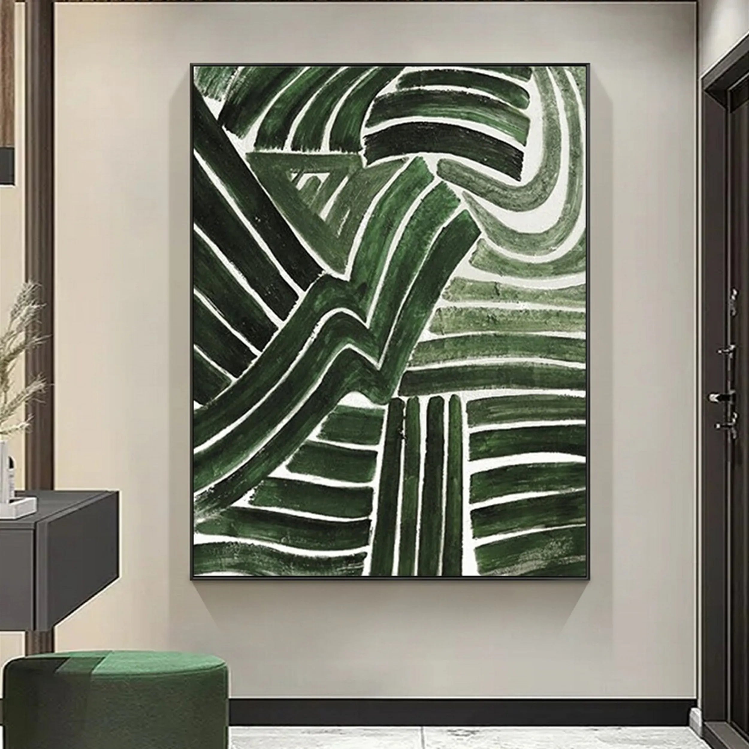 Blue & Green Abstract Wall Art Print #BG035 - Modern Home Decor for Living Room, Bedroom & Office
