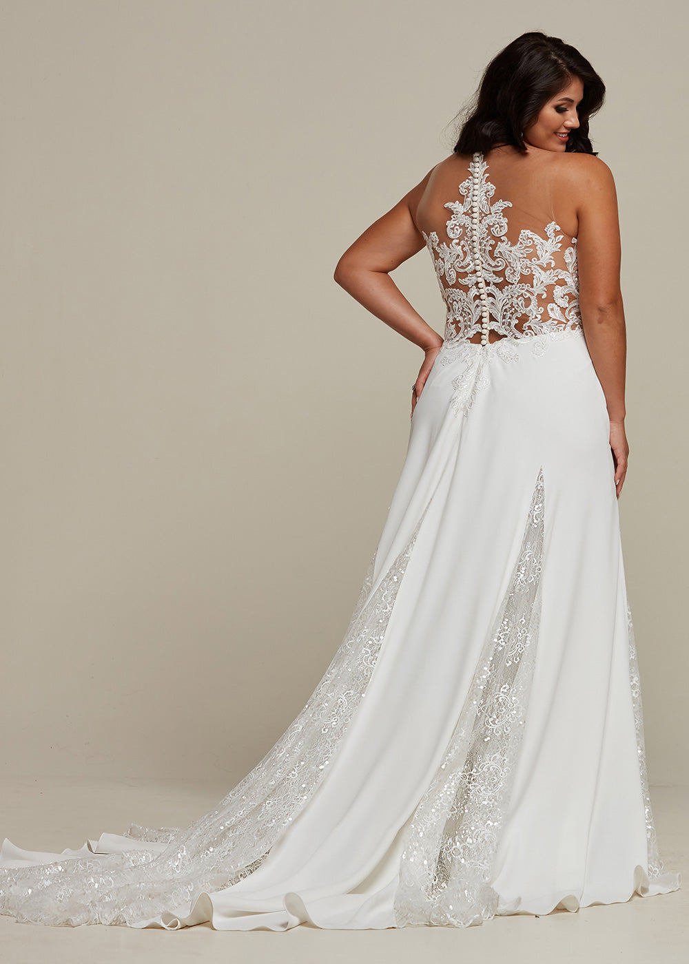 Willow Wedding Dress - Elegant A-Line Bridal Gown with Lace Details | Perfect for Beach, Church & Outdoor Weddings | Try At Home Before Buying