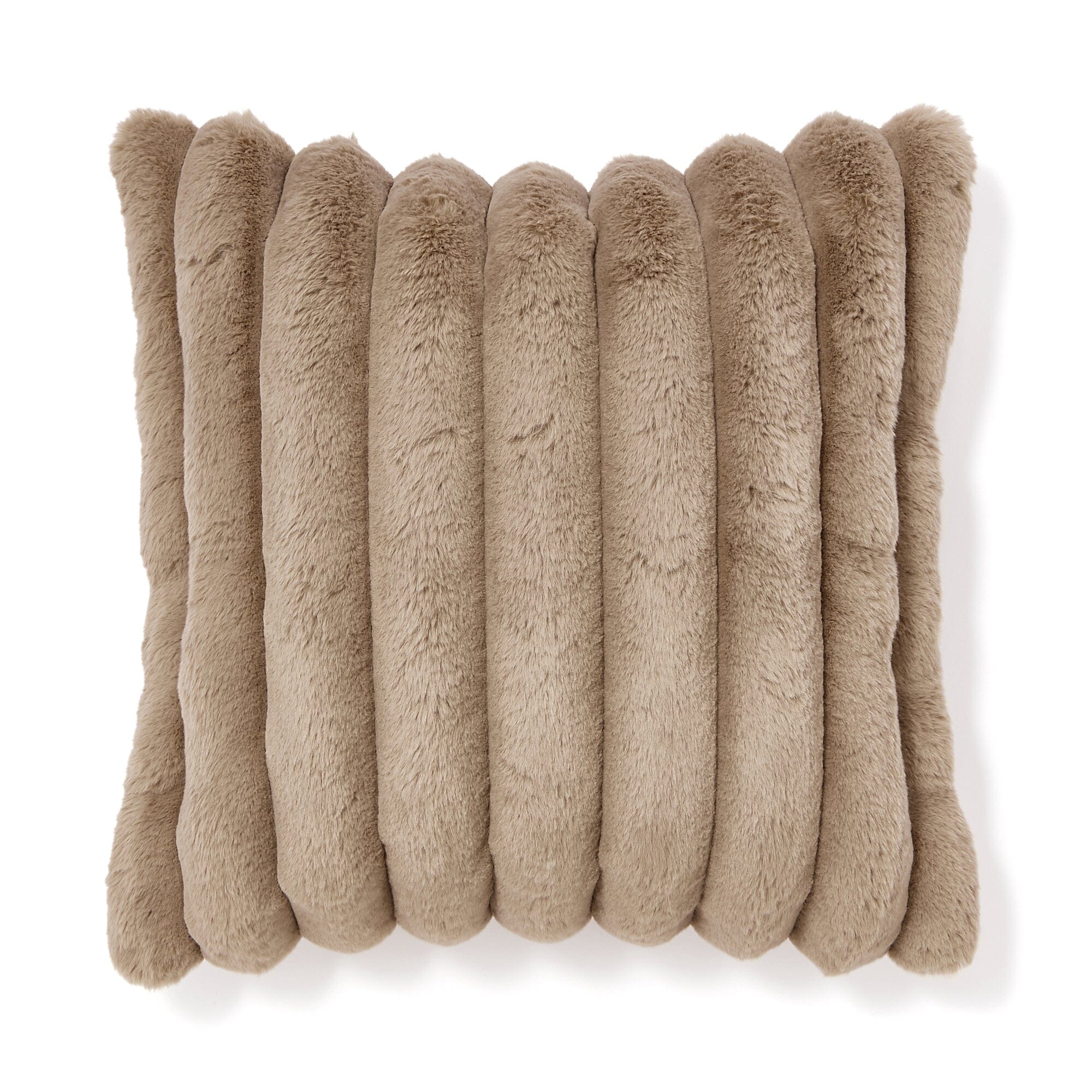 Premium 450x450 Brown Faux Fur Cushion Cover - Soft & Cozy Home Decor for Living Room, Bedroom, and Sofa
