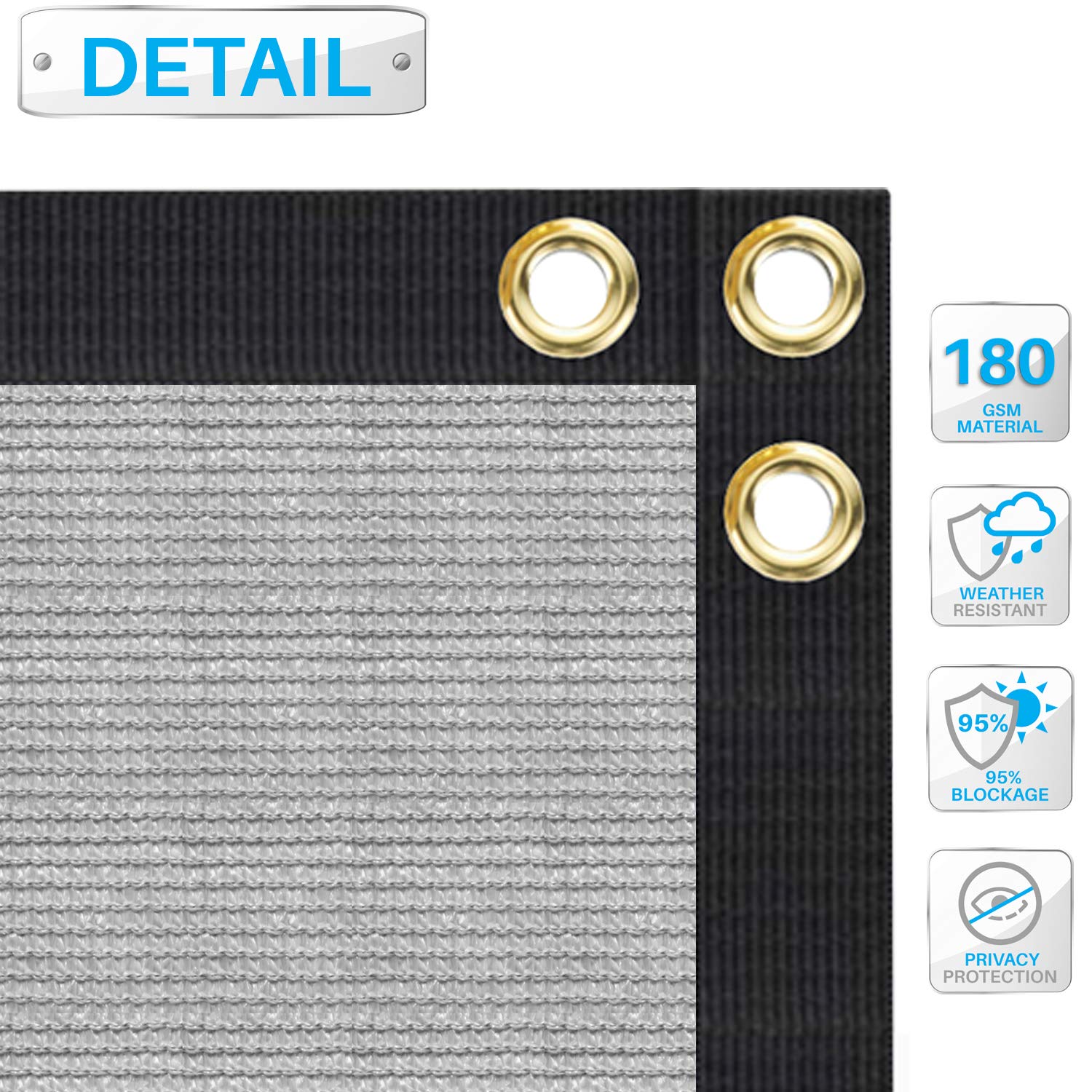 Heavy Duty Privacy Screen Fence - UV Block Mesh Shade Cover for Garden & Backyard