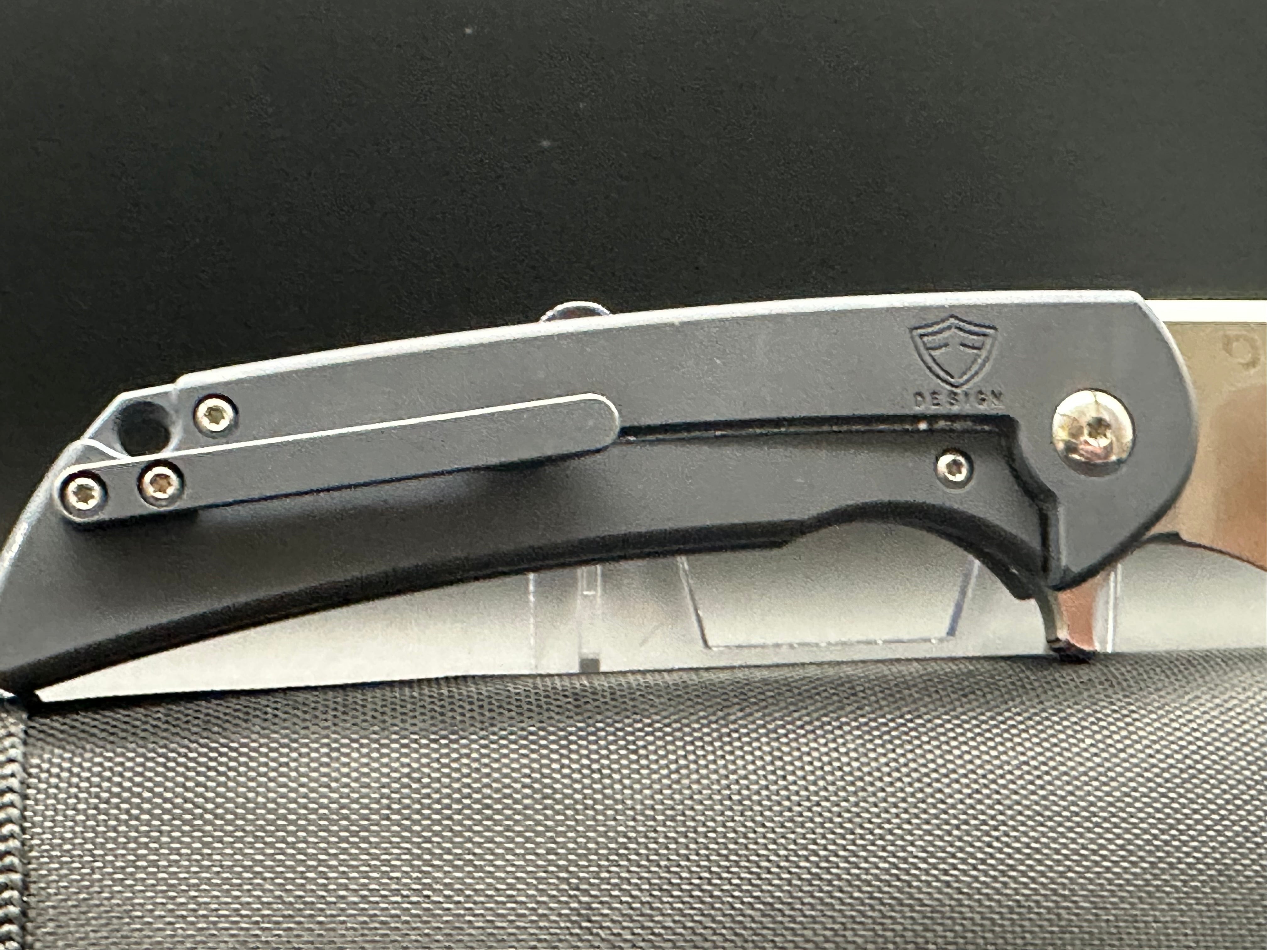 Ferrum Forge Crux Folding Knife - Blue Titanium Frame, Drop Point Blade, Satin Polished CPM S35VN Steel | EDC, Outdoor Survival, Camping & Tactical Use