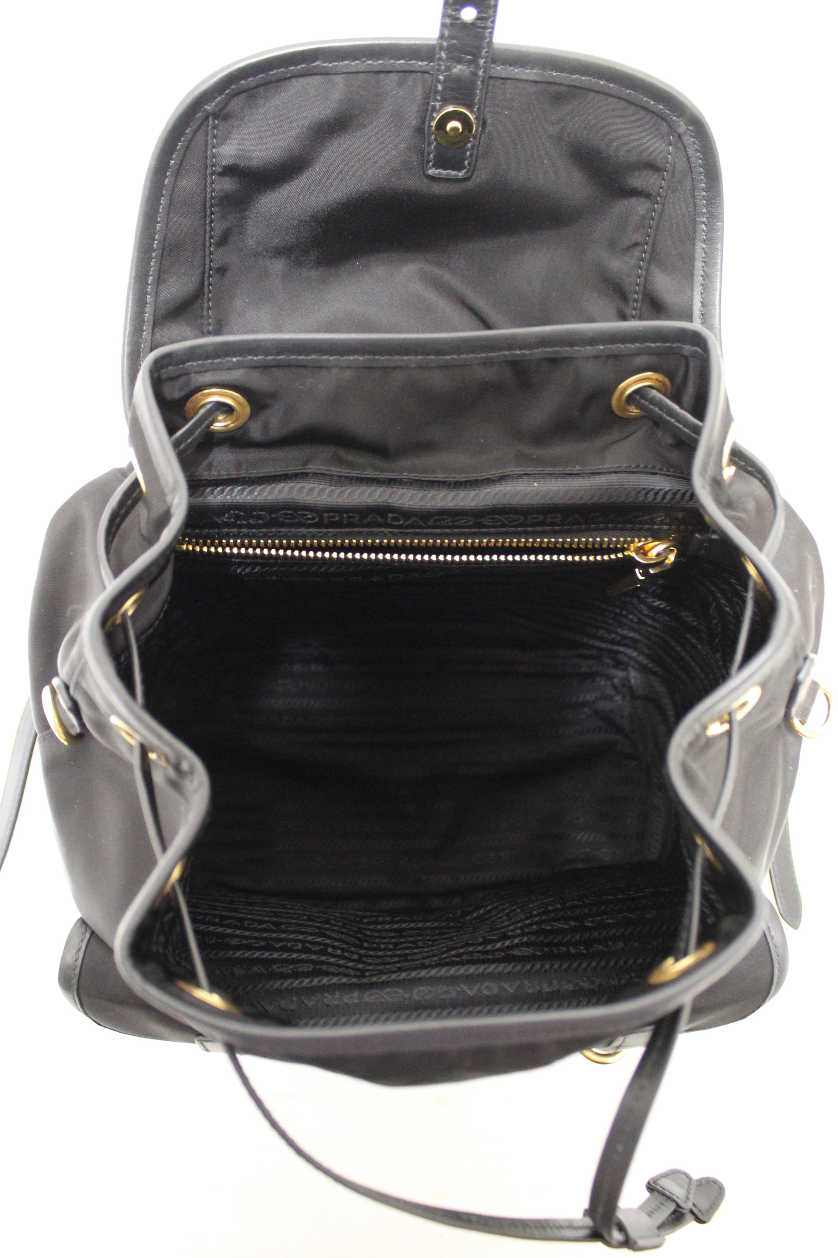 Authentic Prada Black Nylon Small Backpack with Gold Hardware 1BZ677 - Luxury Designer Shoulder Bag for Women, Perfect for Travel, Work & Everyday Use