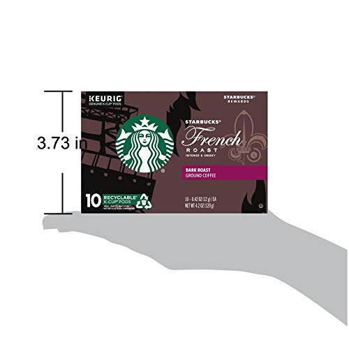 Starbucks Dark Roast K-Cup Coffee Pods - French Roast for Keurig Brewers (40 Pods, 4 Boxes of 10) - Bold & Rich Flavor for Morning Energy or Office Break | Compatible with All Keurig Single Serve Coffee Makers